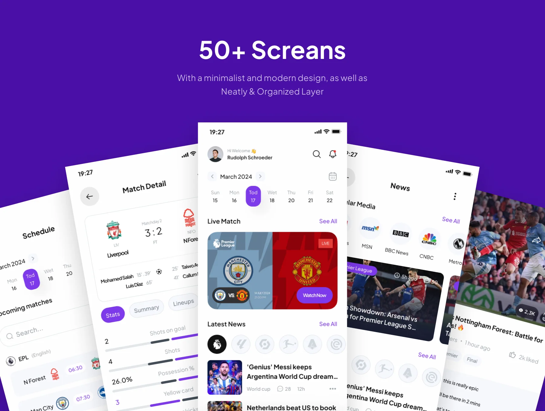 SportEcho - Football Live Score Mobile App UI Kit 4