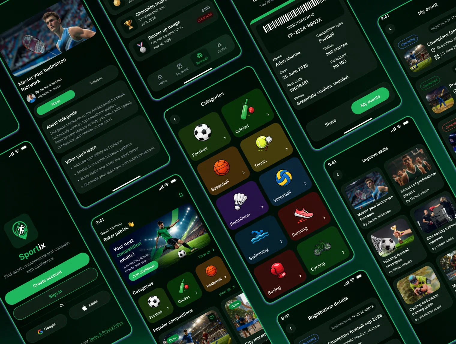 Sportix – Sports Competition Finder Mobile App UI Kit for Figma 3