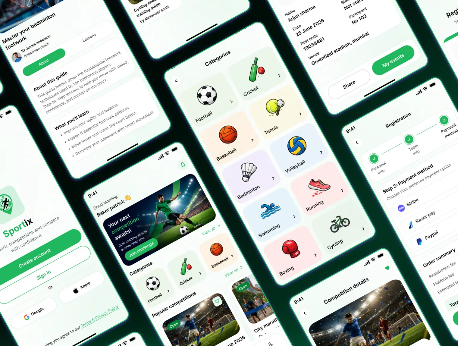 Sportix – Sports Competition Finder Mobile App UI Kit for Figma 4