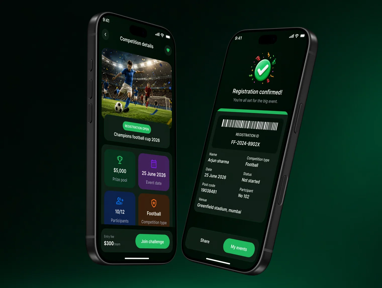 Sportix – Sports Competition Finder Mobile App UI Kit for Figma 5