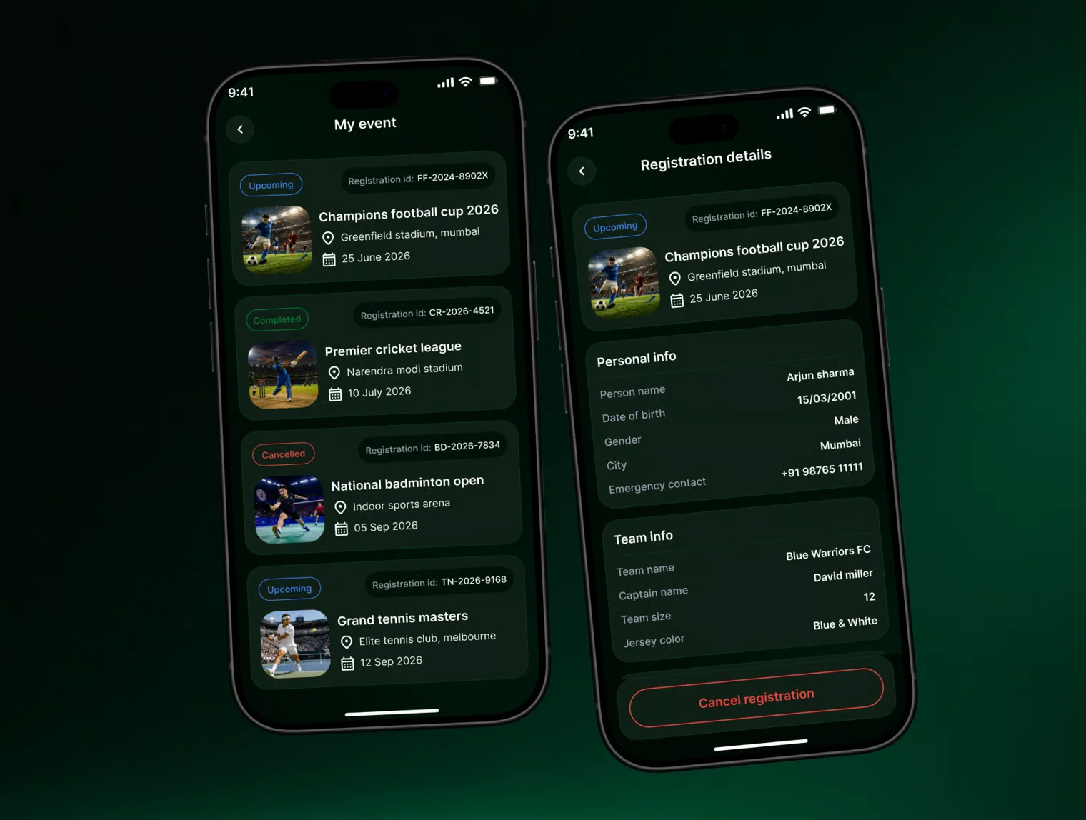 Sportix – Sports Competition Finder Mobile App UI Kit for Figma 7