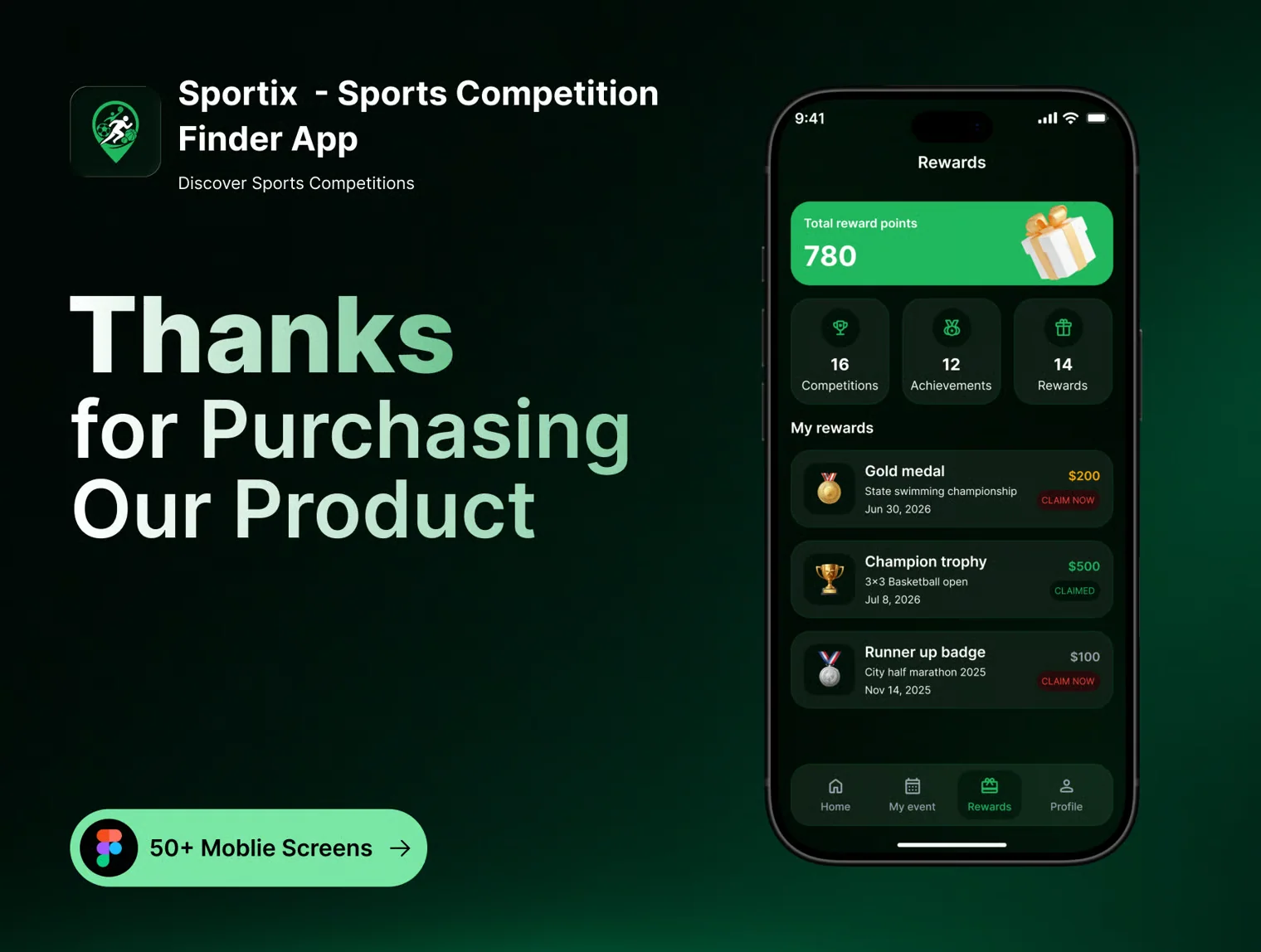 Sportix – Sports Competition Finder Mobile App UI Kit for Figma 8