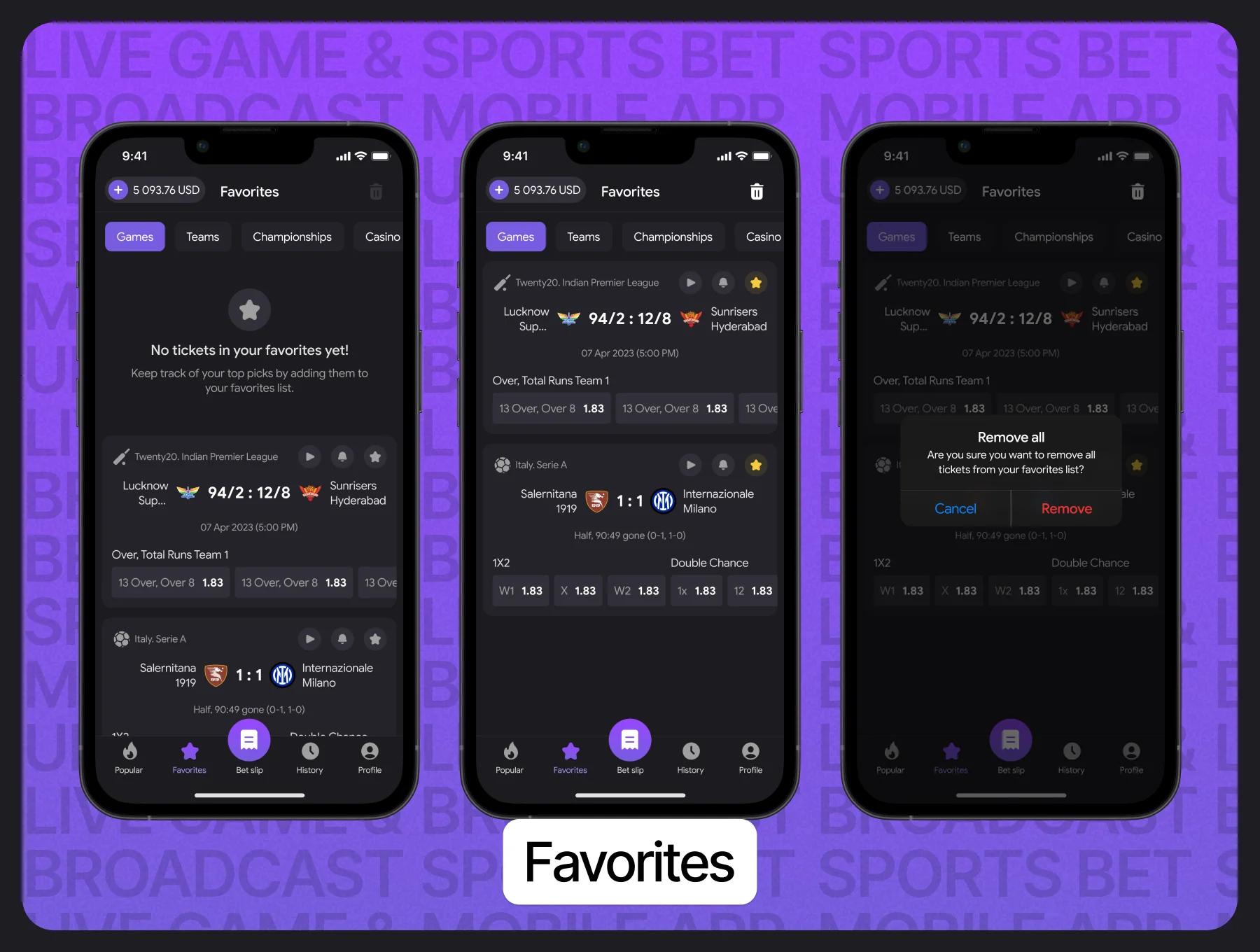 Sports bet mobile app UI Kit 6