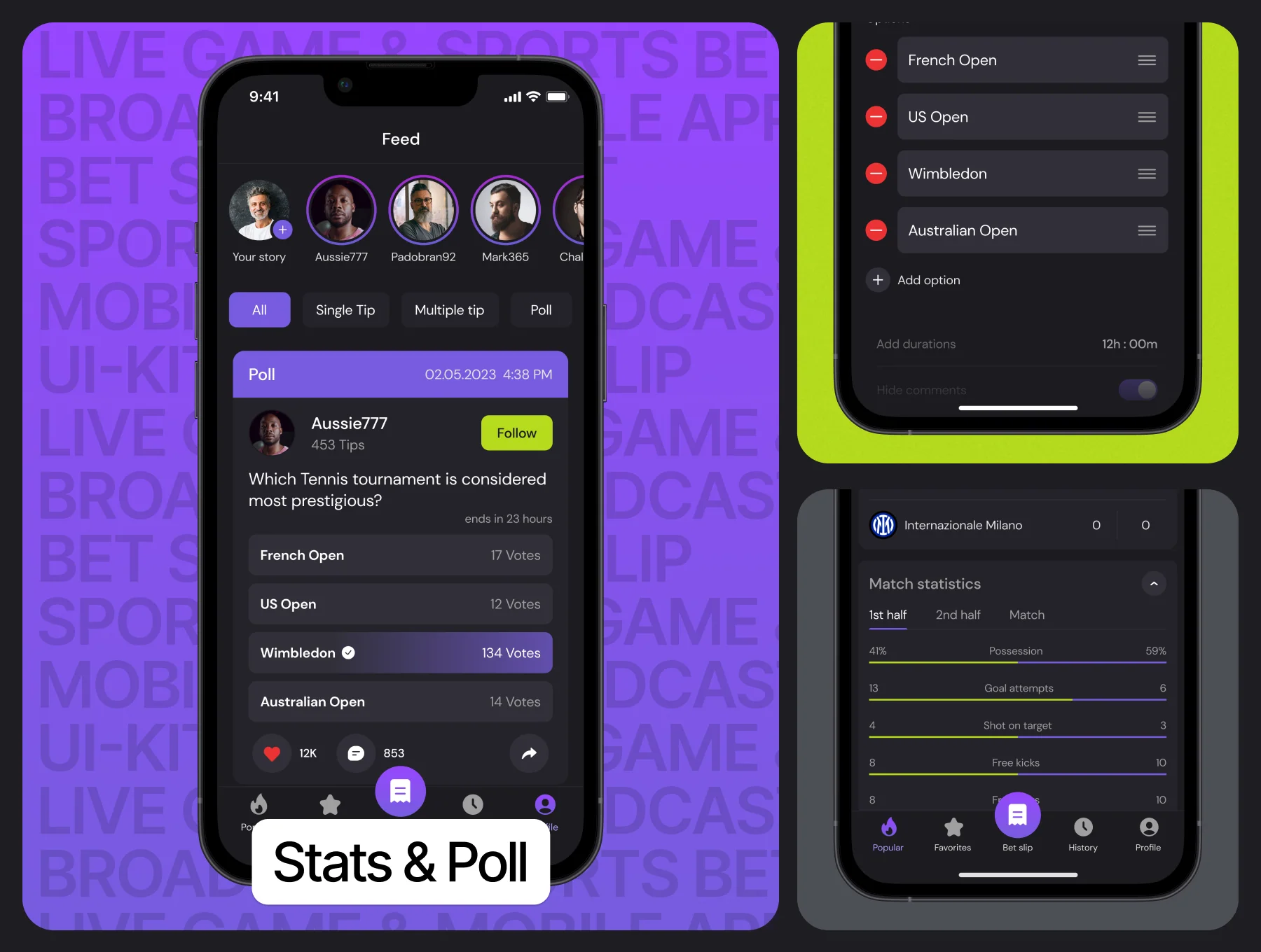 Sports bet mobile app UI Kit 8