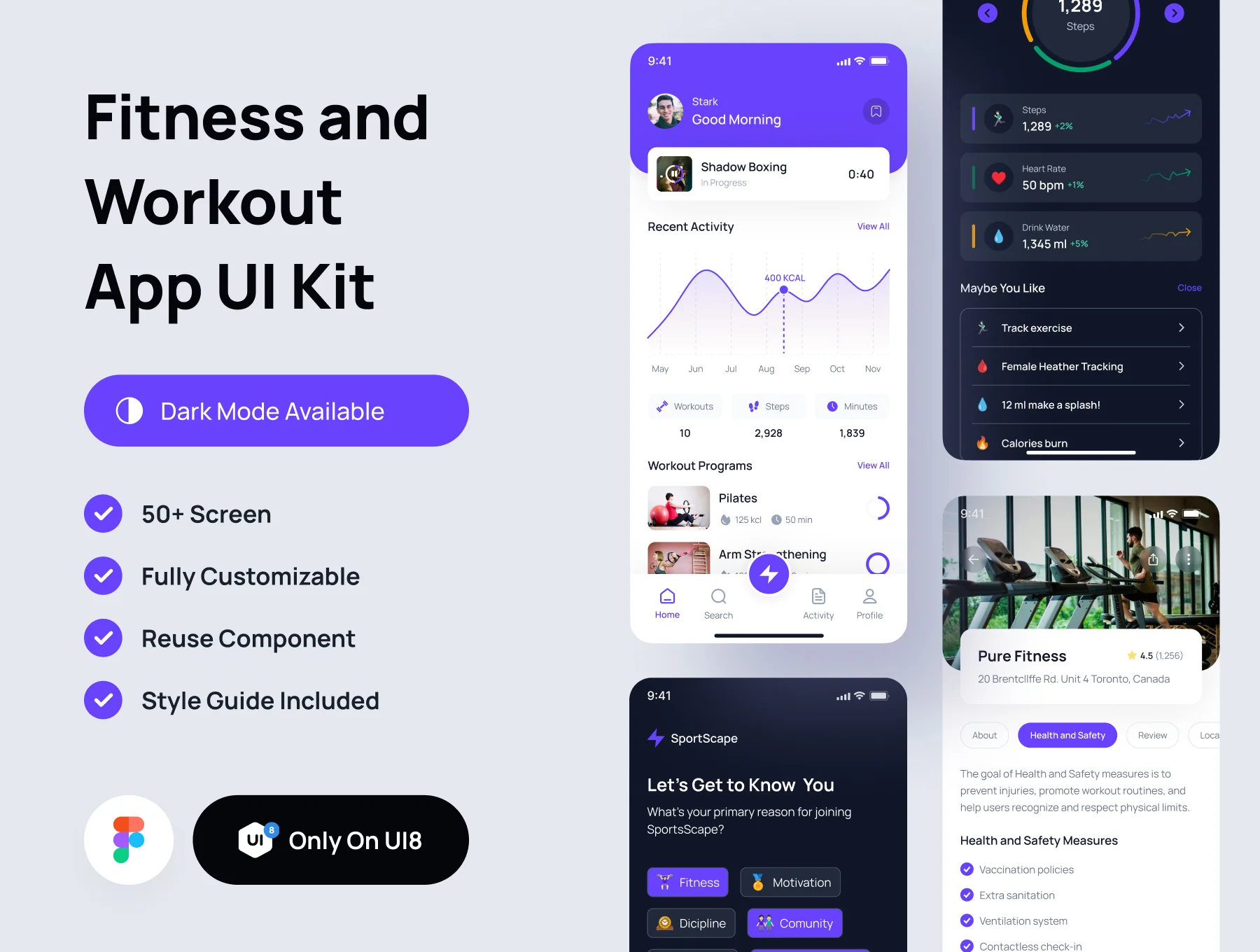 SportScape - Fitness & Workout Mobile App UI