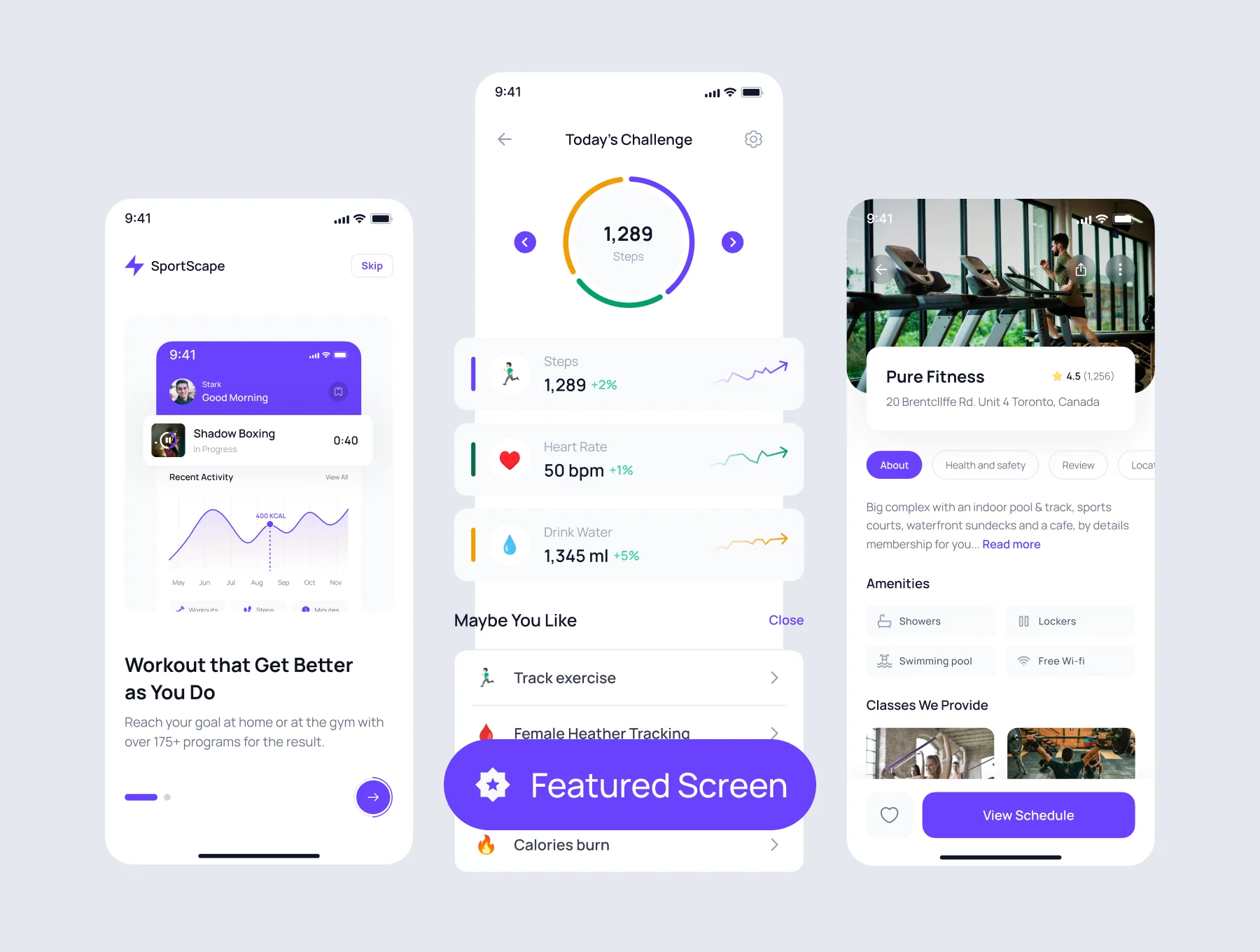 SportScape - Fitness & Workout Mobile App UI 3