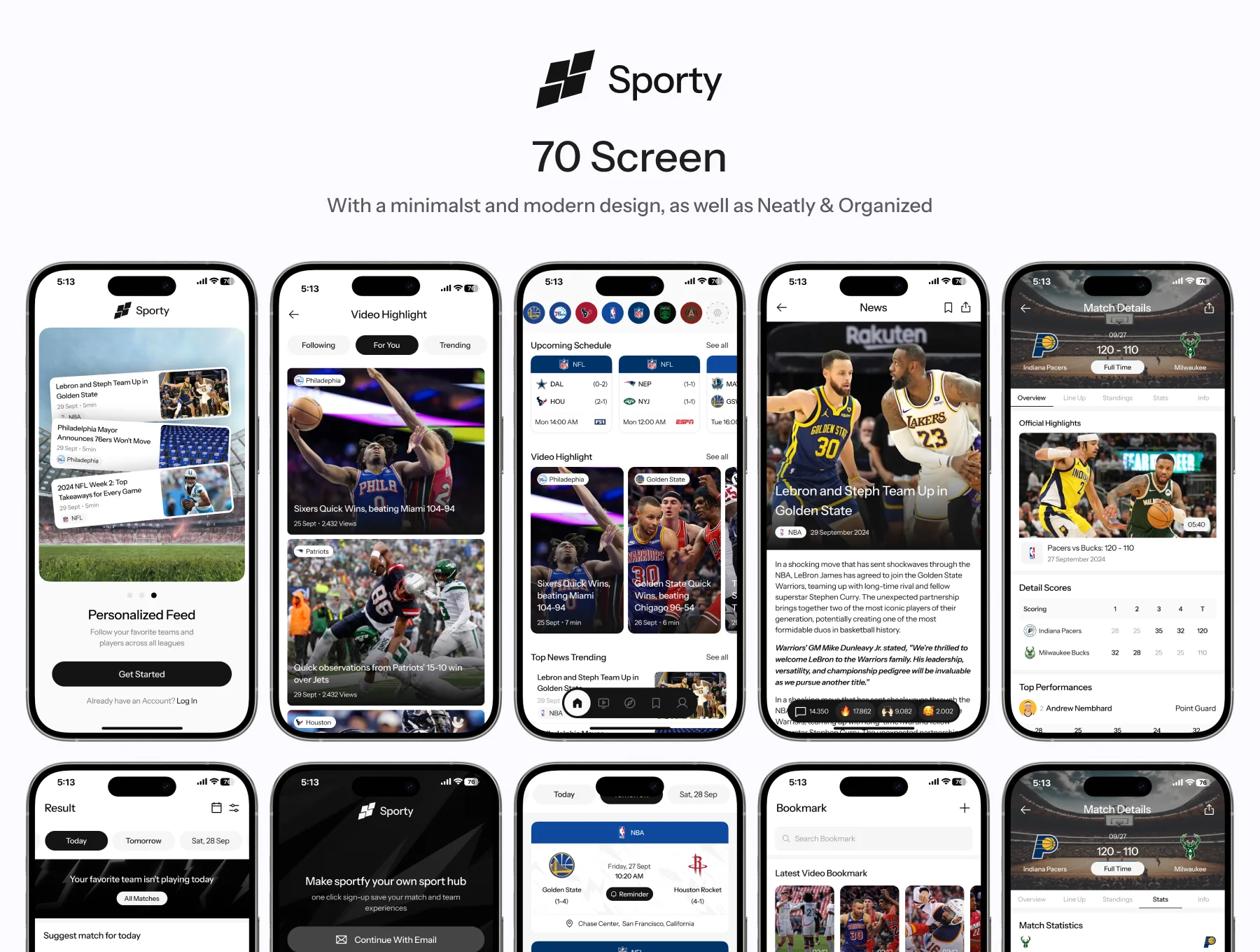 Sporty - Sport News App UI Kit 6
