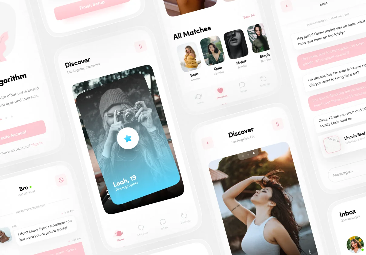 Sprout Dating App UI Kit – Figma Templates (Light & Dark Modes)