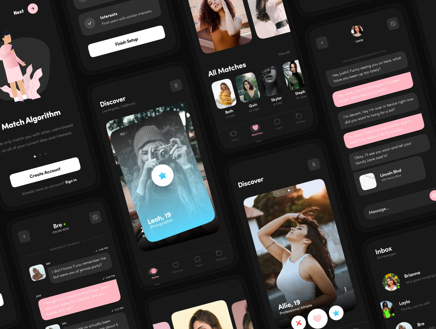 Sprout Dating App UI Kit – Figma Templates (Light & Dark Modes) 5