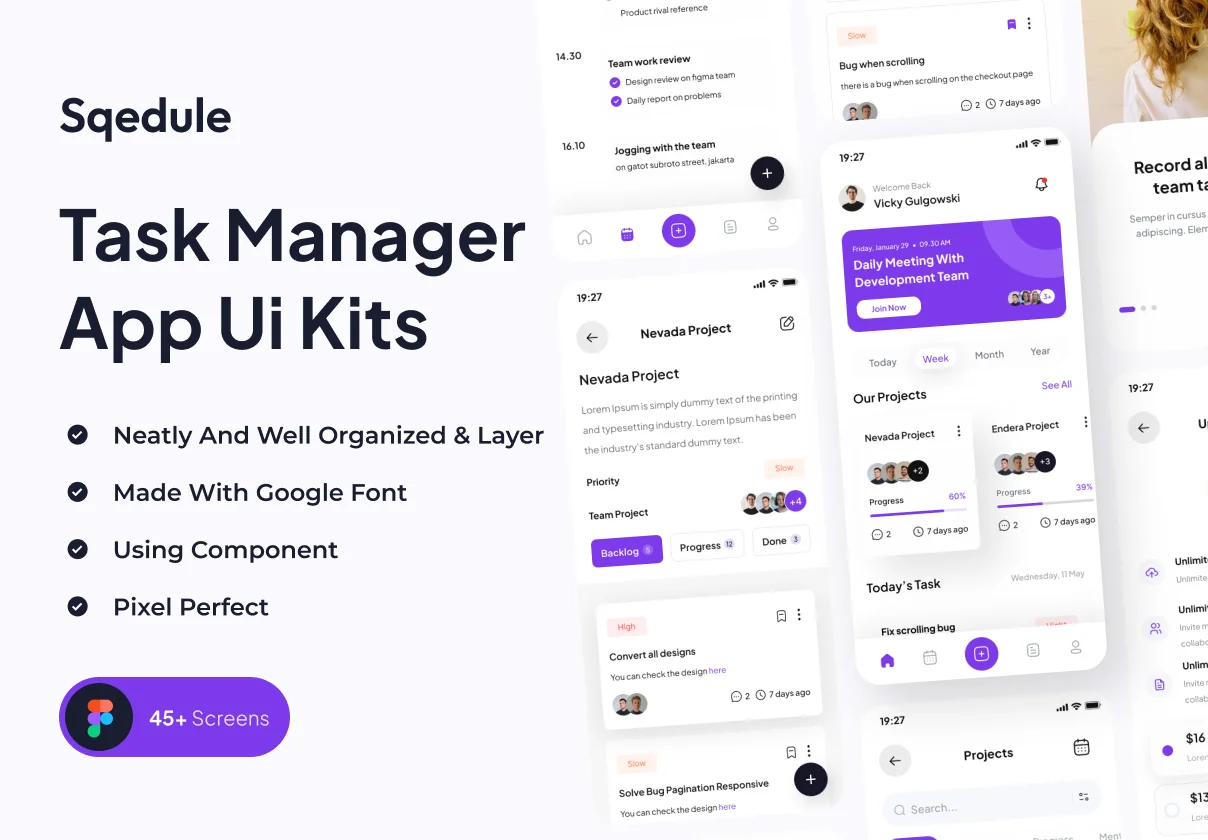 Sqedule - Task Manager App UI Kits
