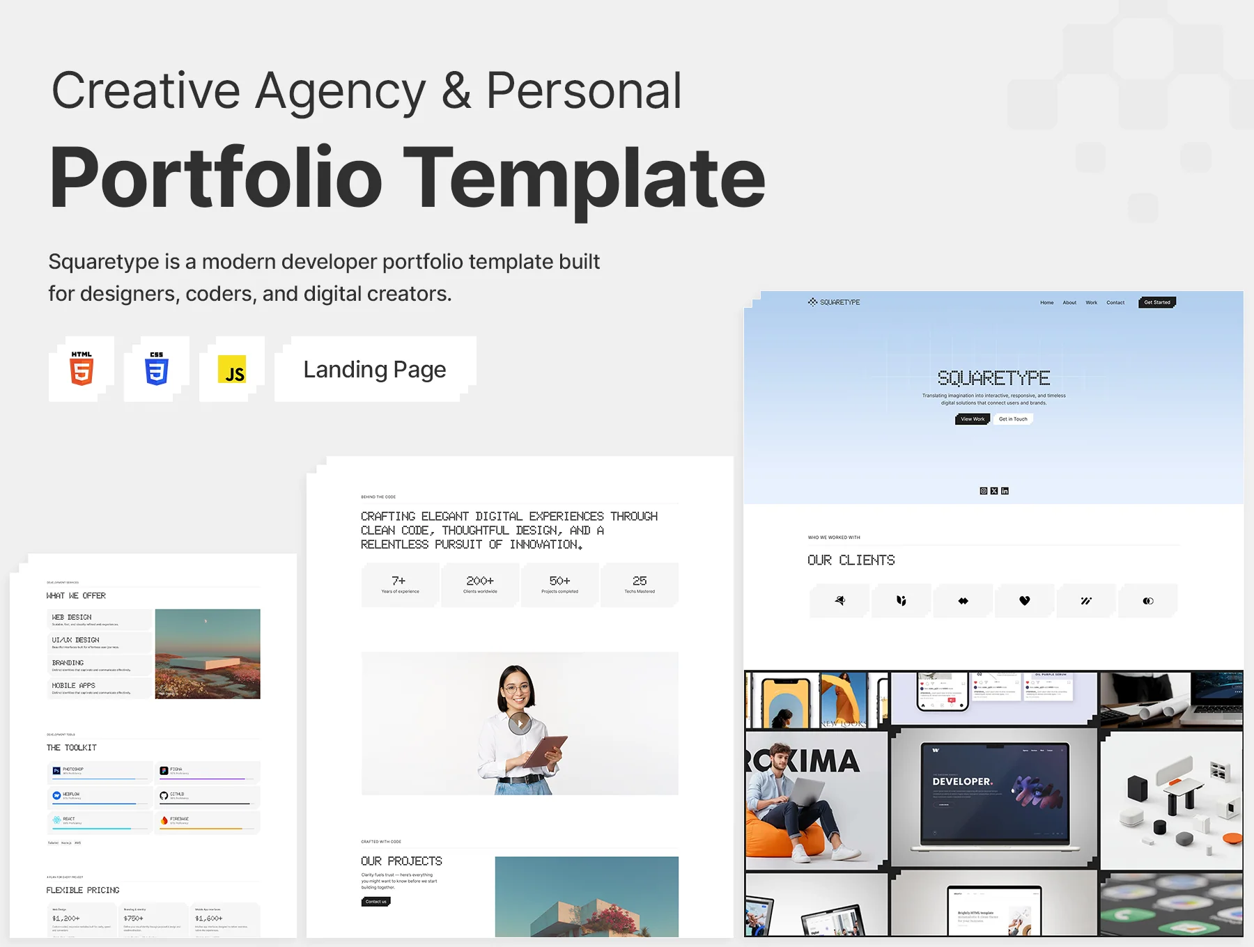 Squaretype - Creative Agency & Personal Portfolio HTML Template