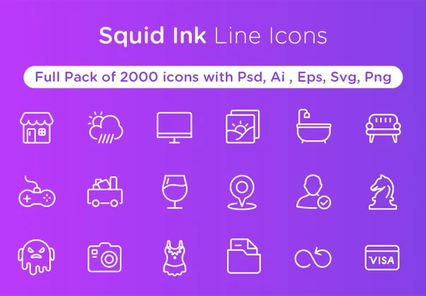 Squid Ink Line Icons