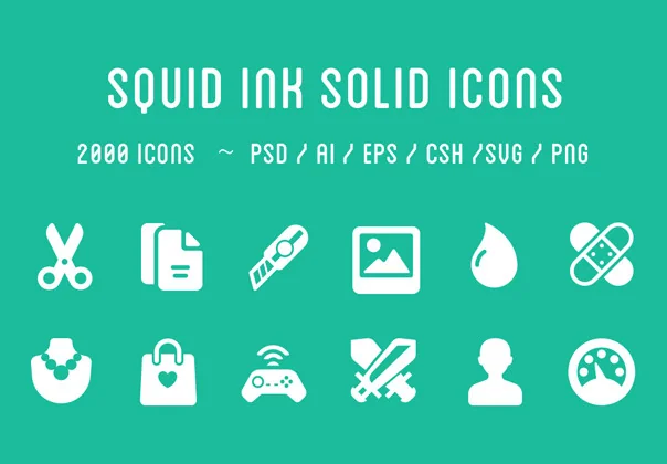 Squid Ink Solid Icons