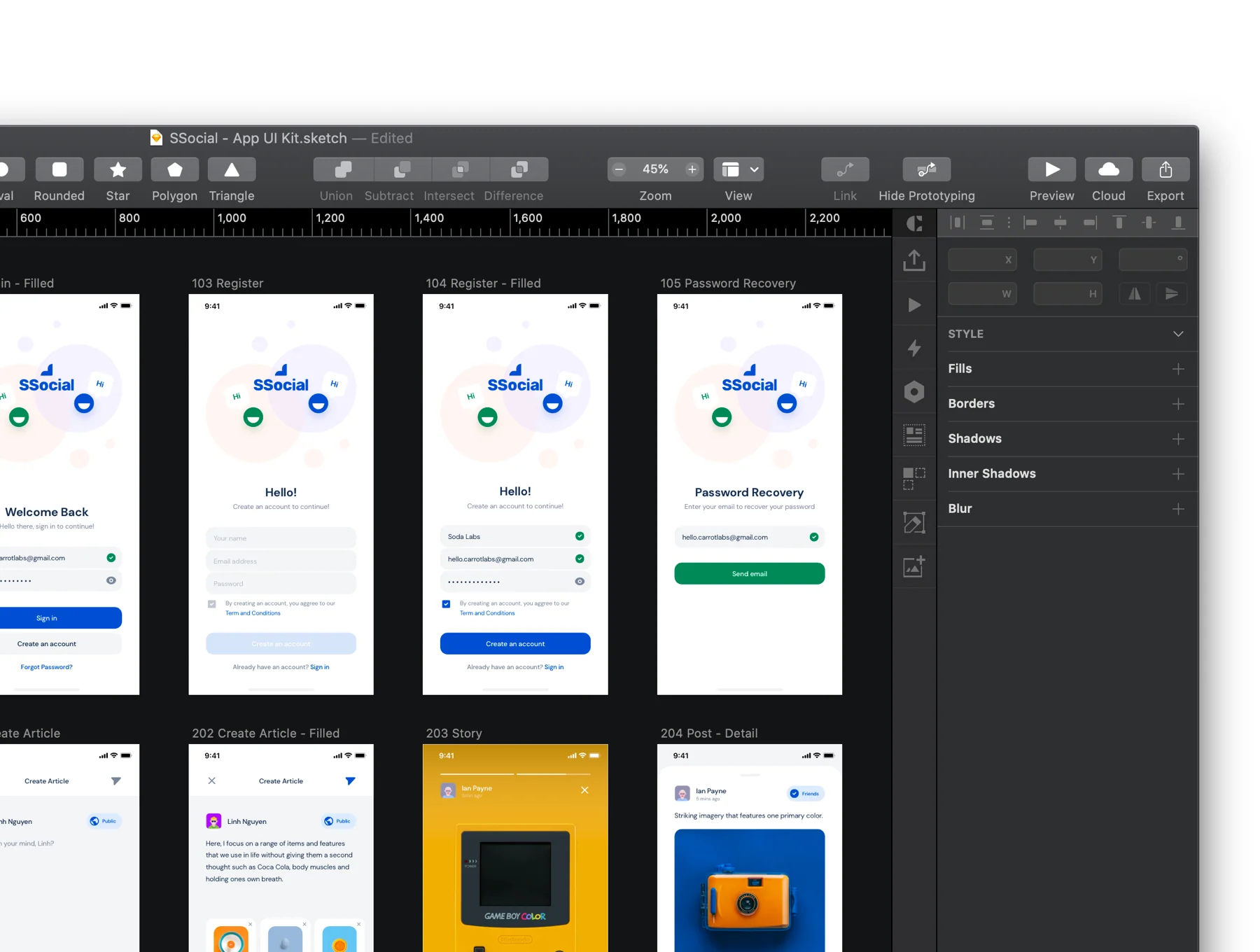 SSocial - App UI Kit 6