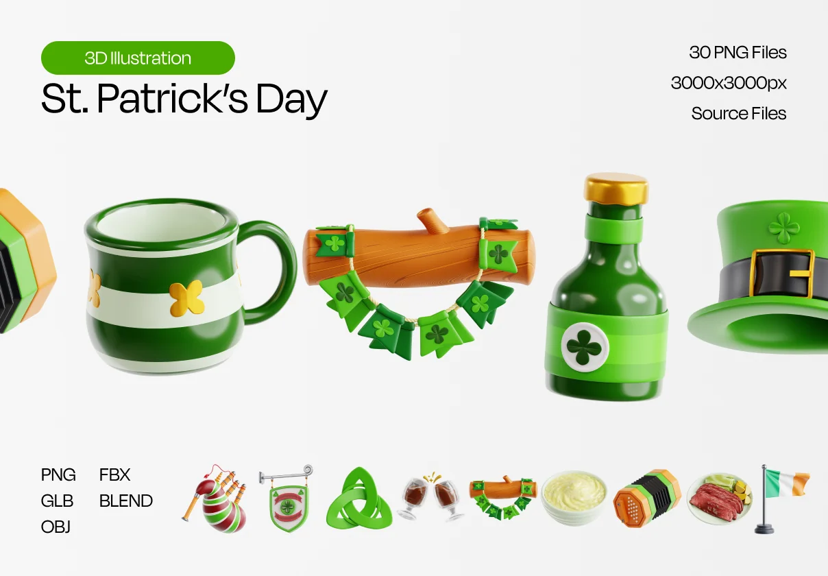 St. Patrick's Day 3D Icon Collection