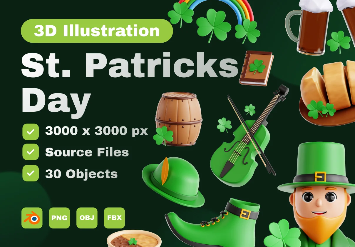 St. Patrick's Day 3D Icon Pack