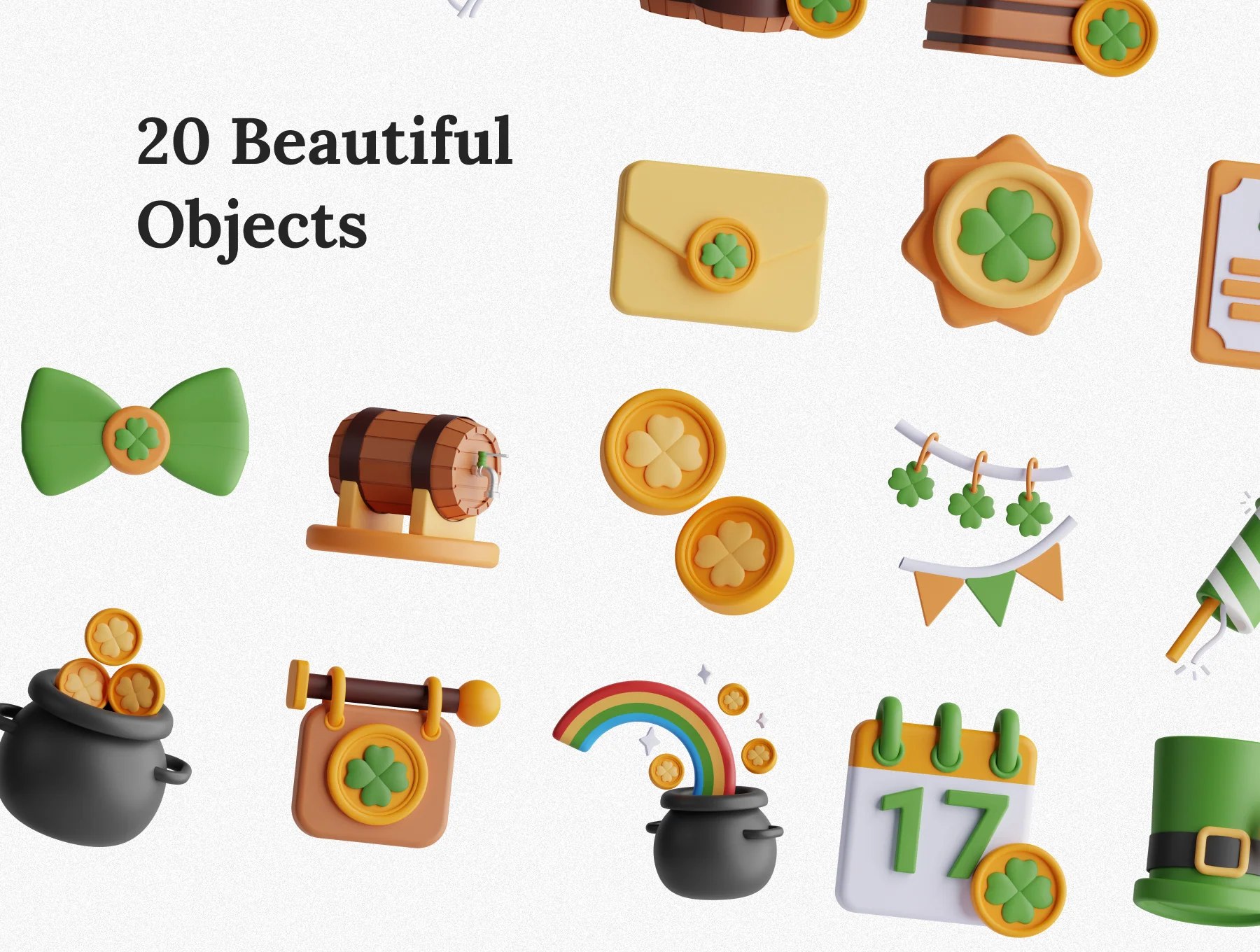 St. Patricks Day 3D Icon Set 6