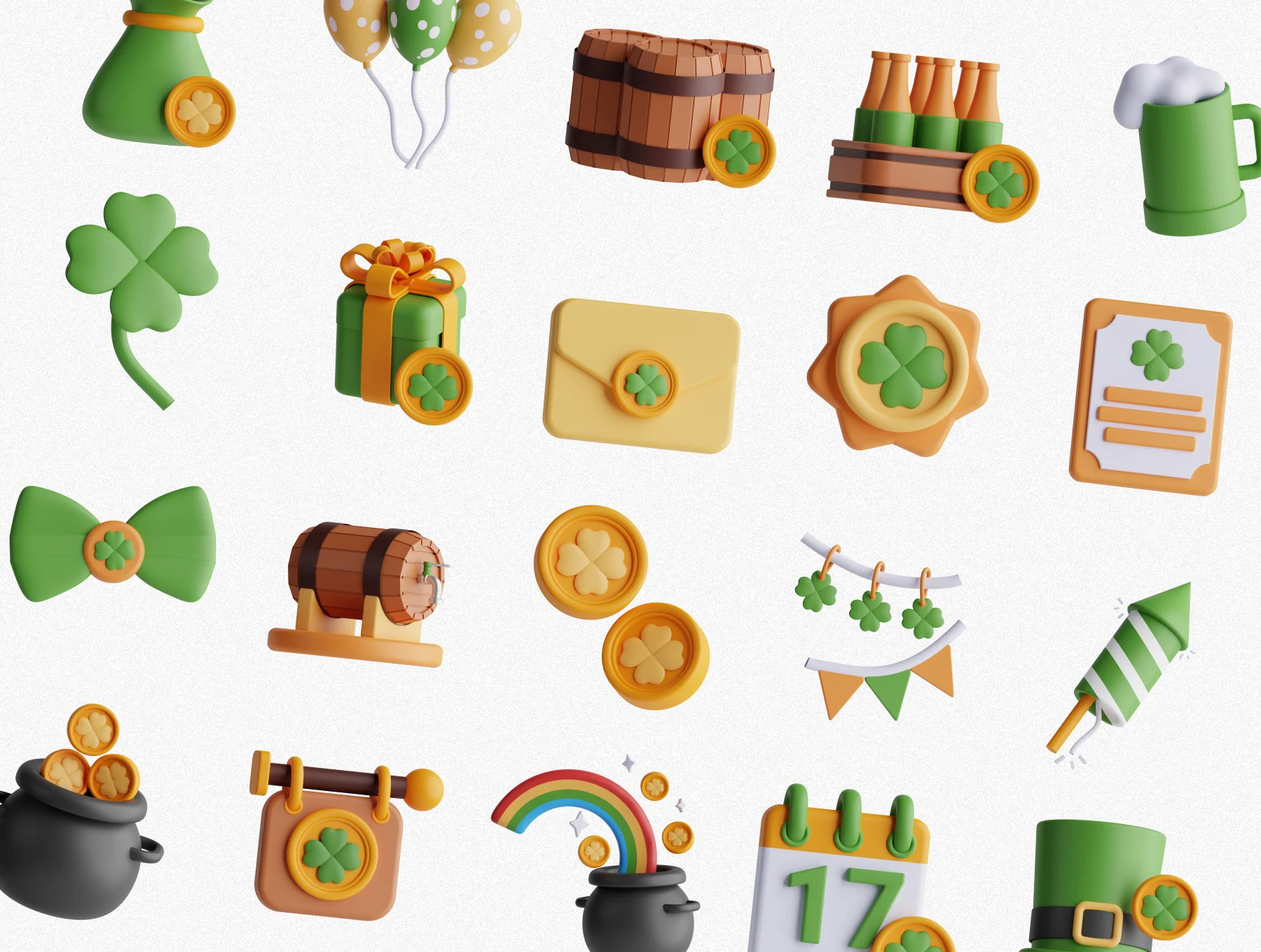 St. Patricks Day 3D Icon Set 7