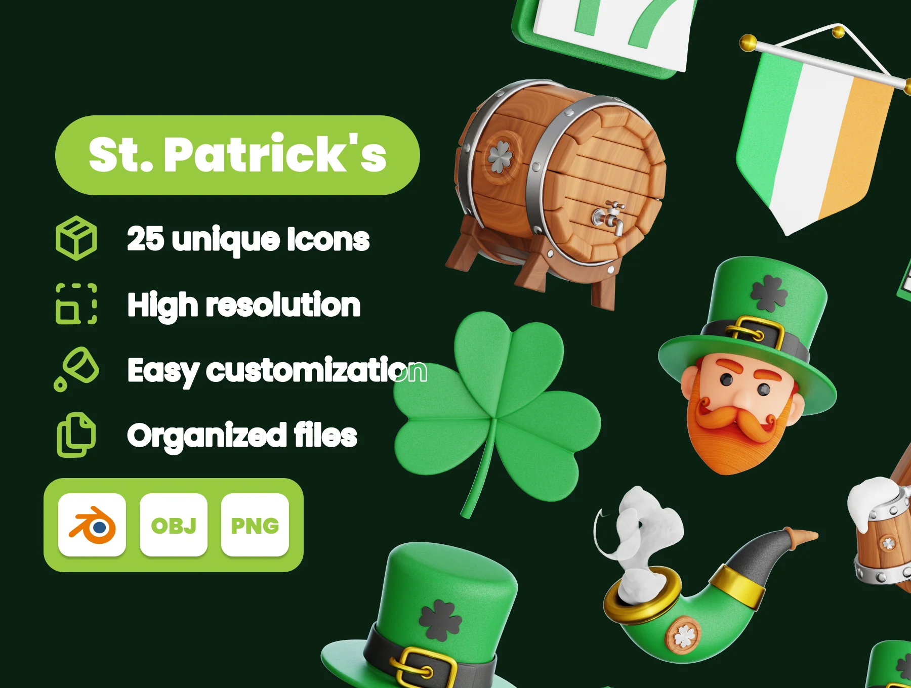 St. Patrick's Day 3D Illustration Pack