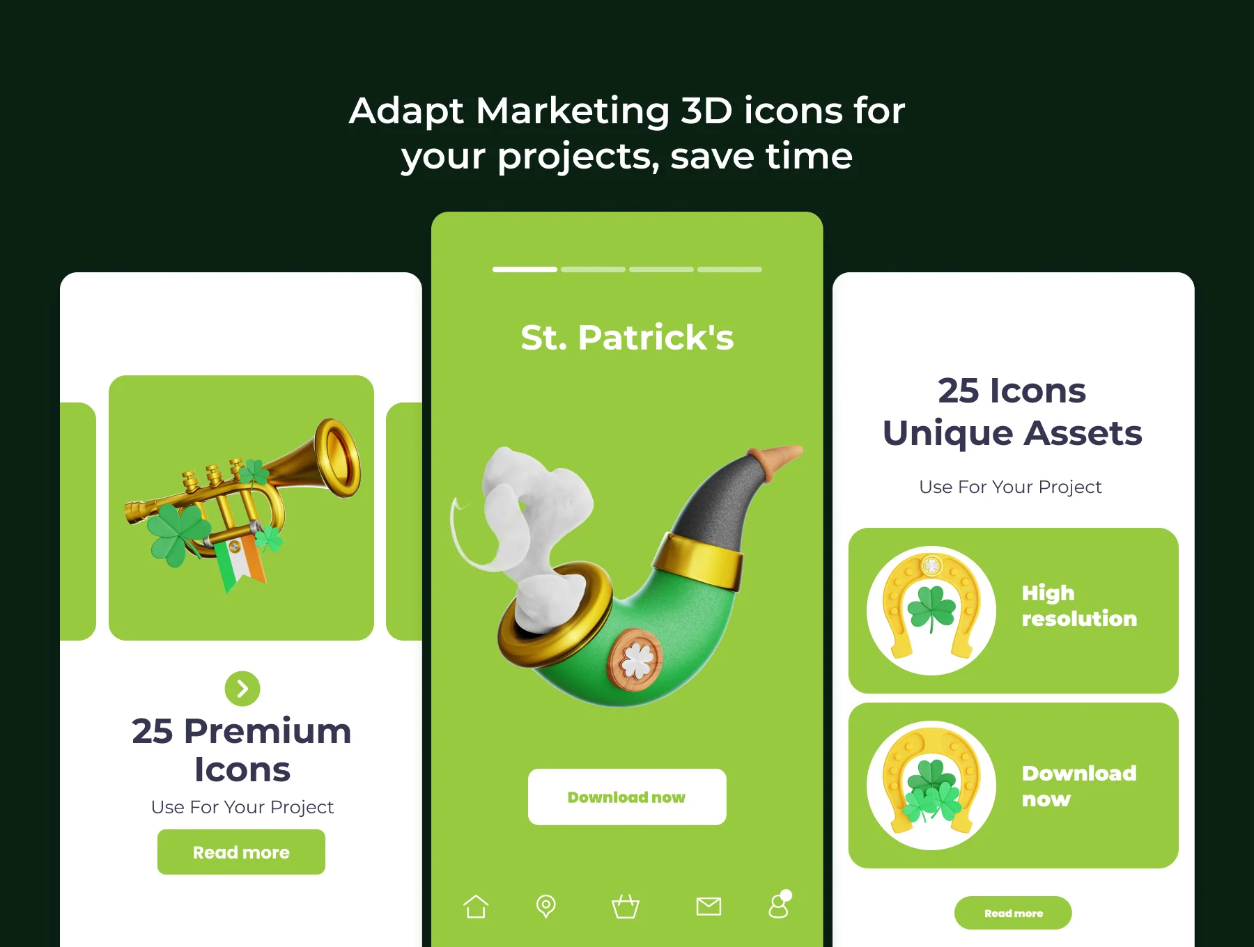 St. Patrick's Day 3D Illustration Pack 3