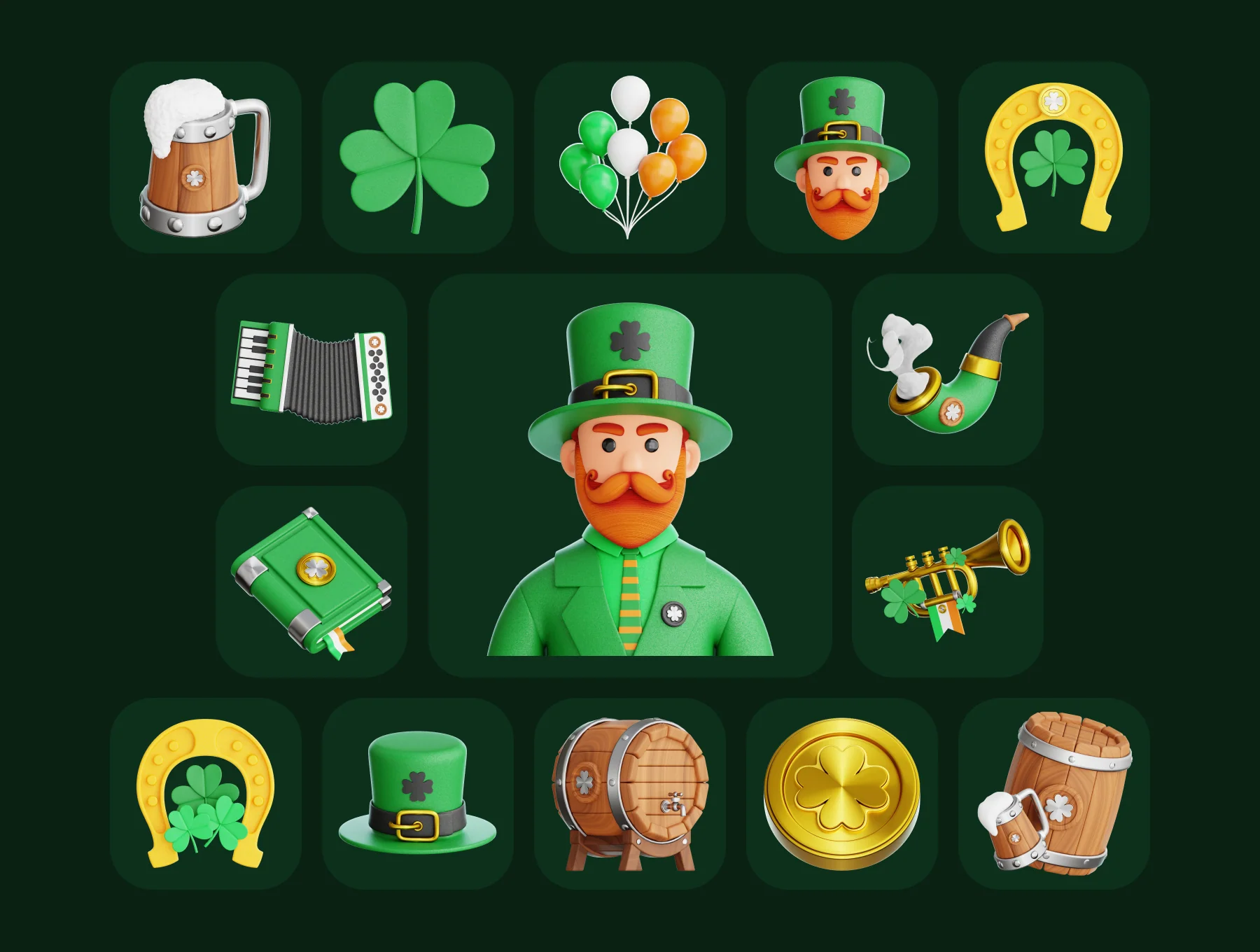St. Patrick's Day 3D Illustration Pack 6