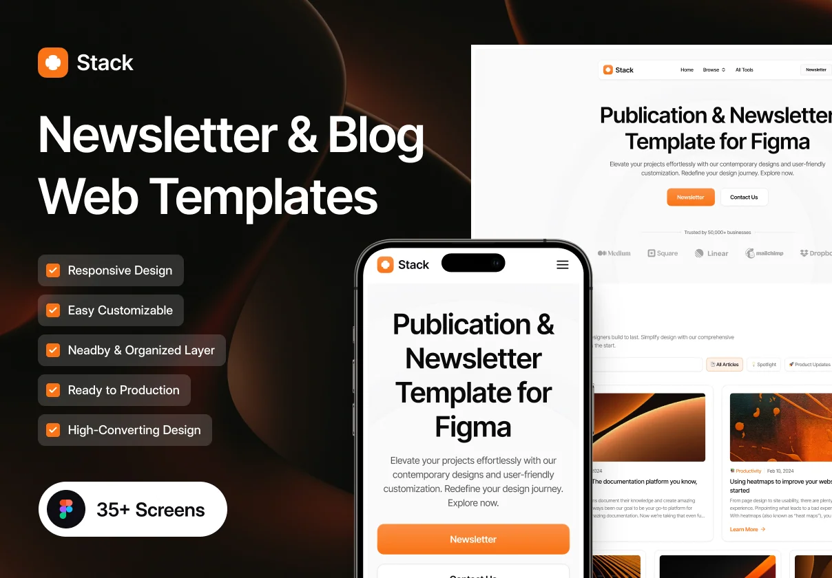 Stack - Newsletter & Blog Web Templates