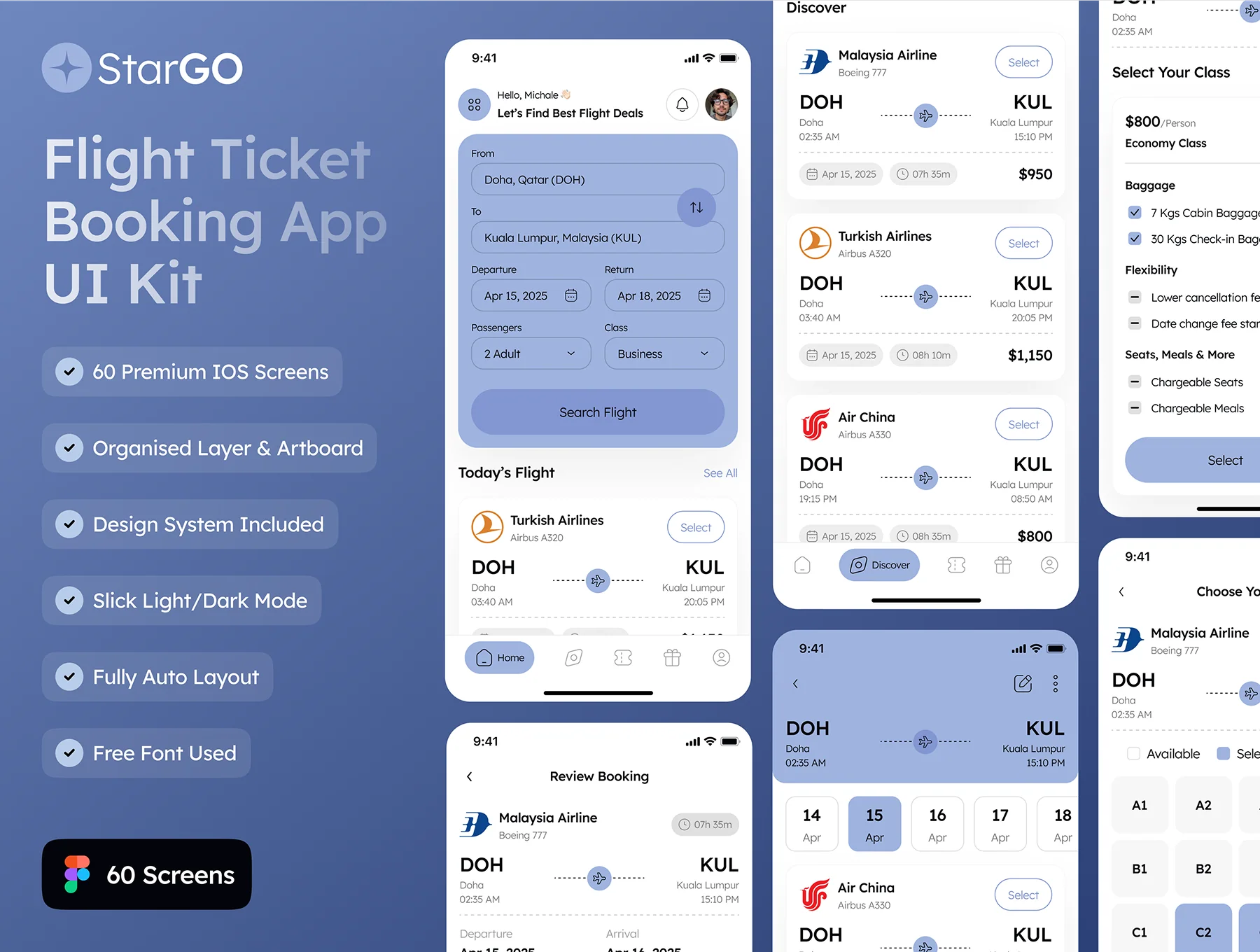 StarGO - Flight Ticket Booking App UI Kit