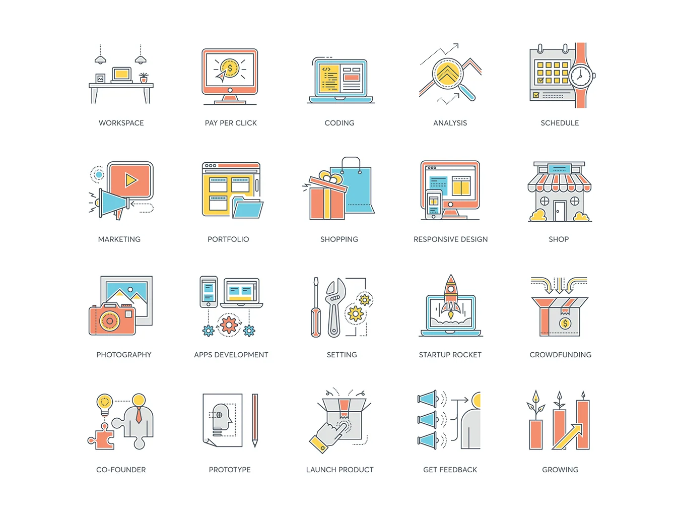 89 Startup Icons | Color Line Series 2
