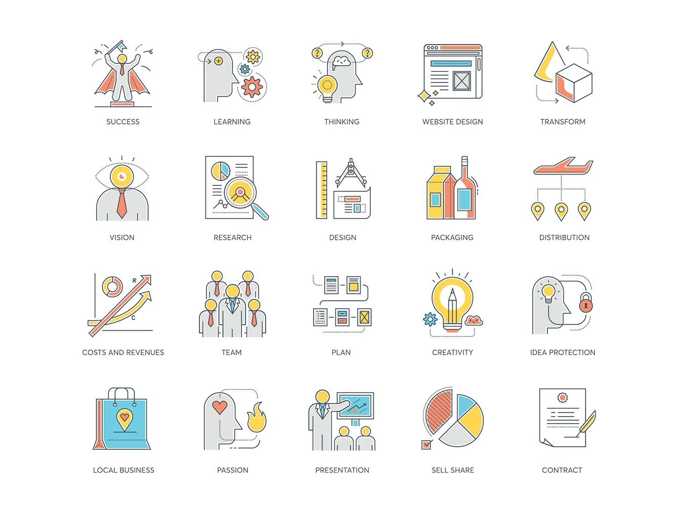89 Startup Icons | Color Line Series 3