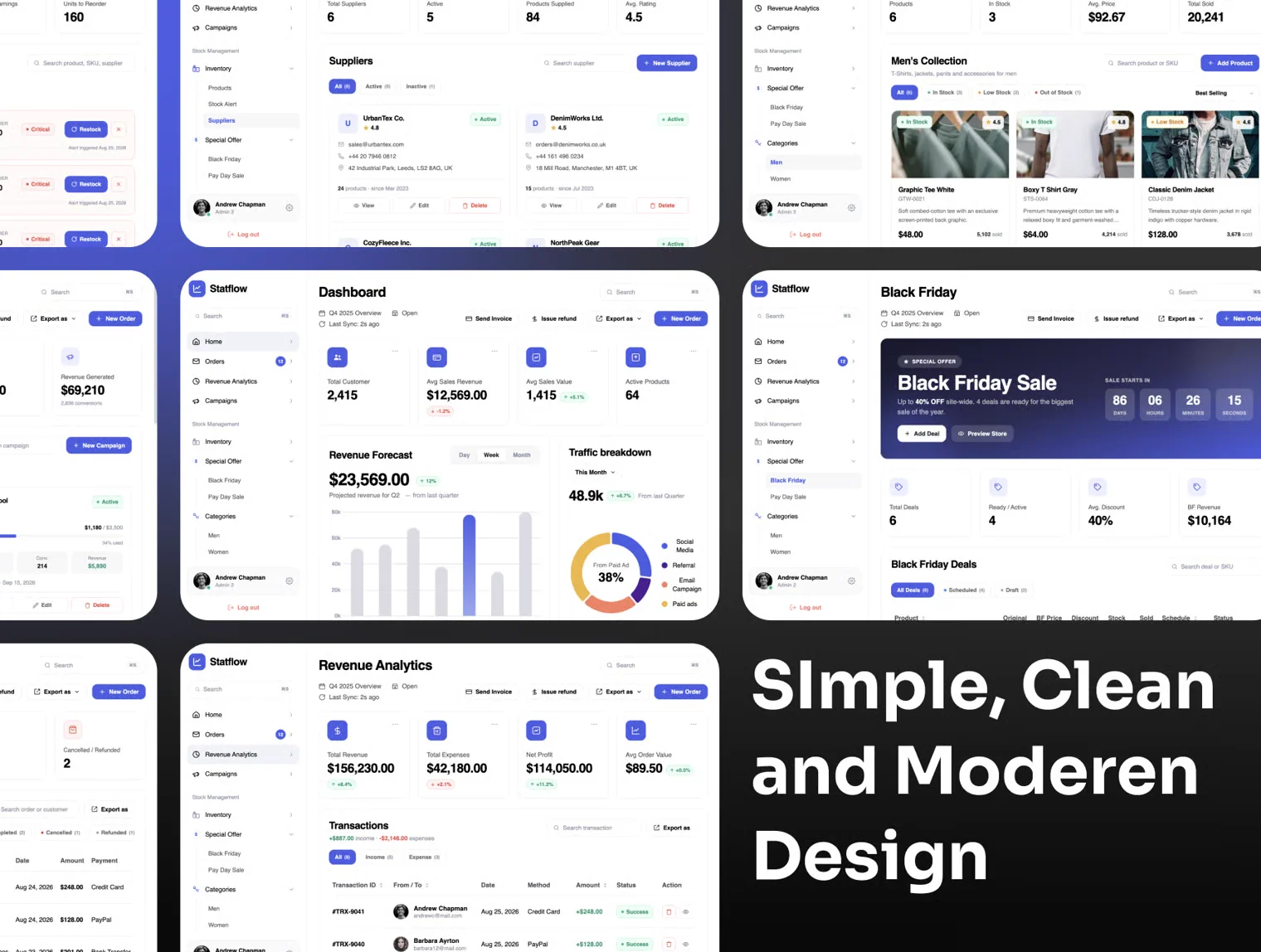 Statflow - E-commerce Admin Website Template 4