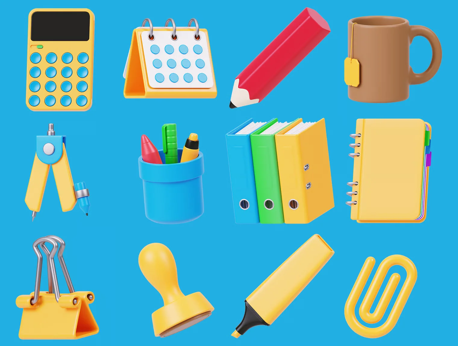 Stationery 3D Icon Set 5