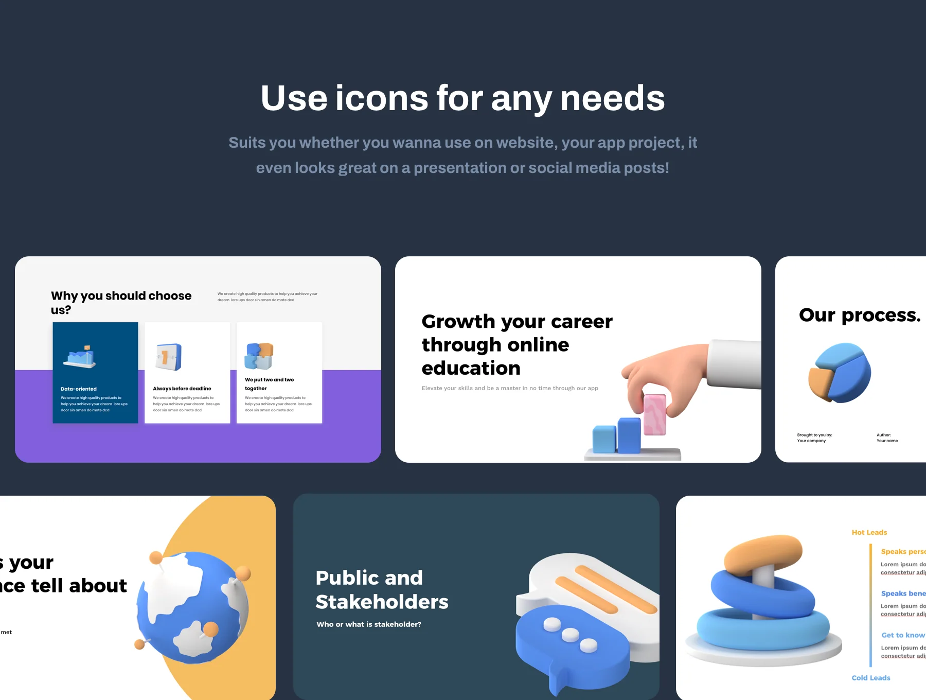 Statistics and Data 3D Icon Set 4