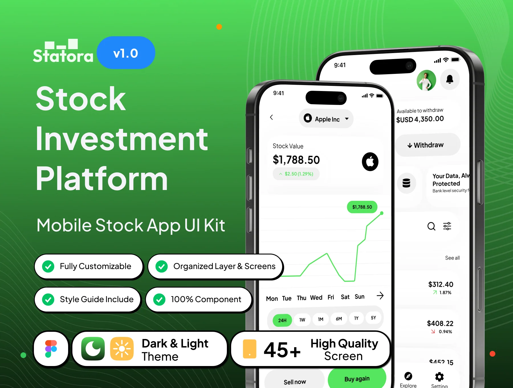 Statora - Stock Investment Platform App UI Kit