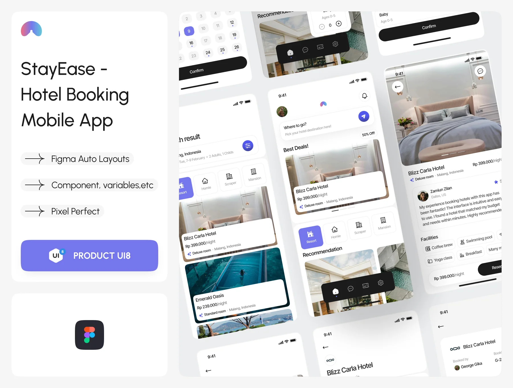StayEase: Hotel Booking UI/UX App Design