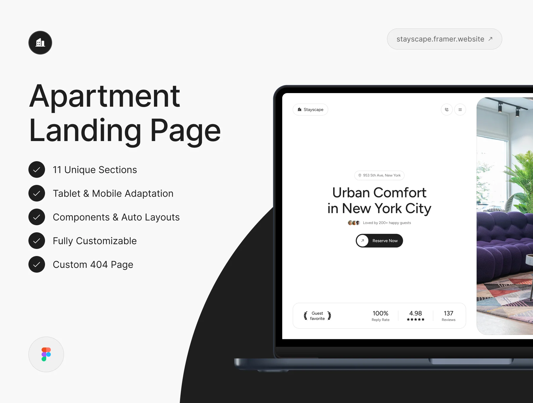 Stayscape – Apartment Landing Page
