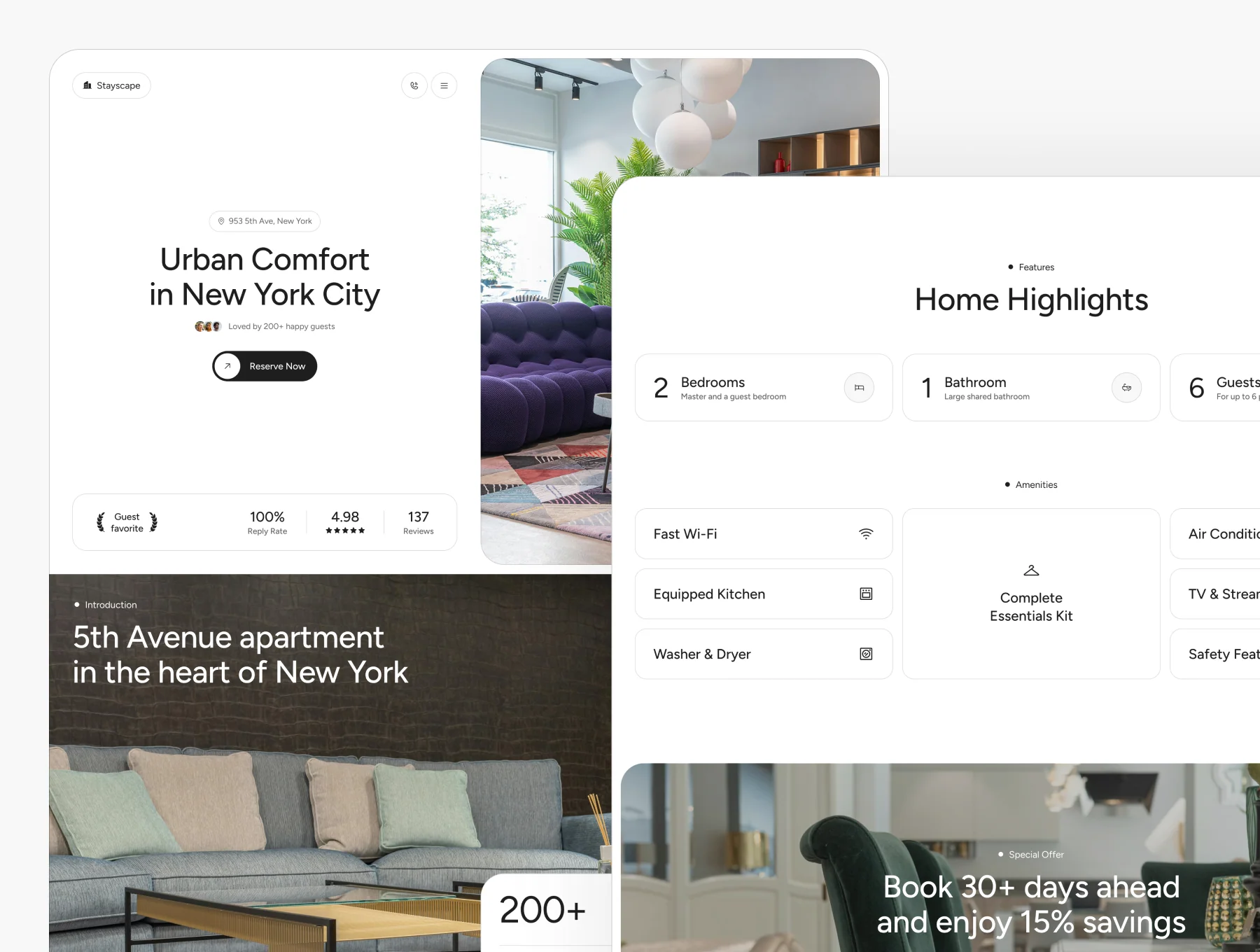 Stayscape – Apartment Landing Page 2