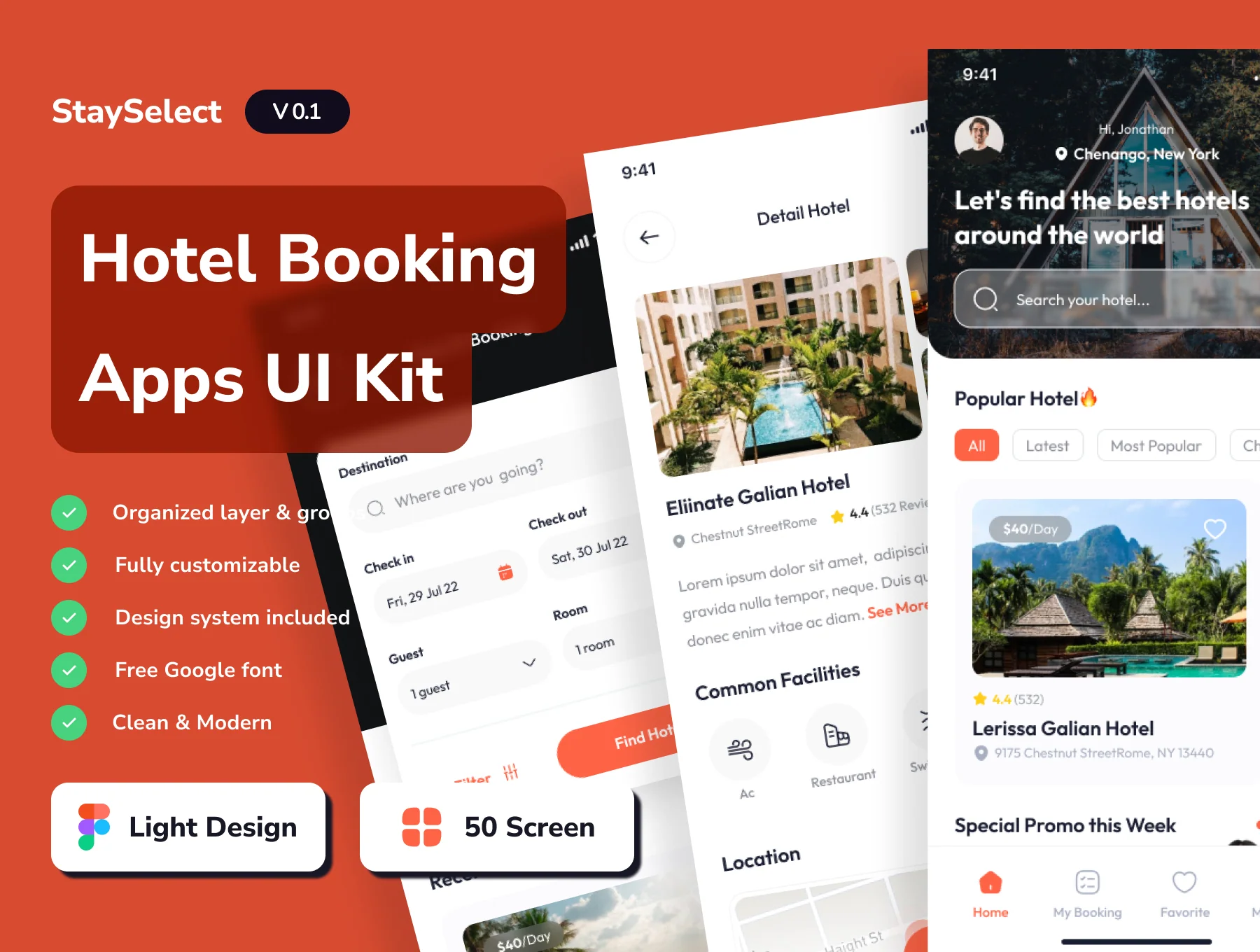 StaySelect - Hotel Booking App Ui Kits