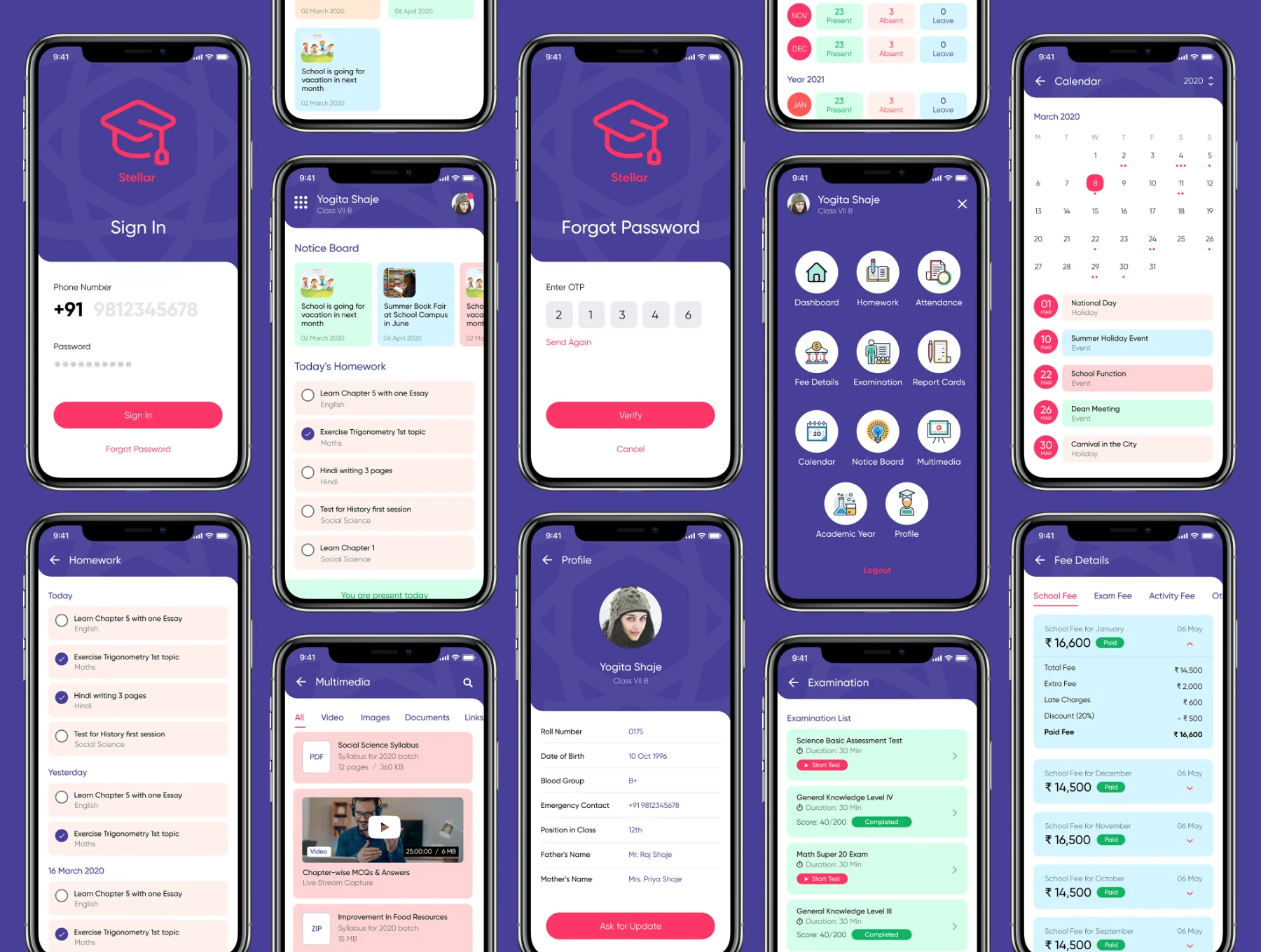 Stellar School App - Student UI Kit 2
