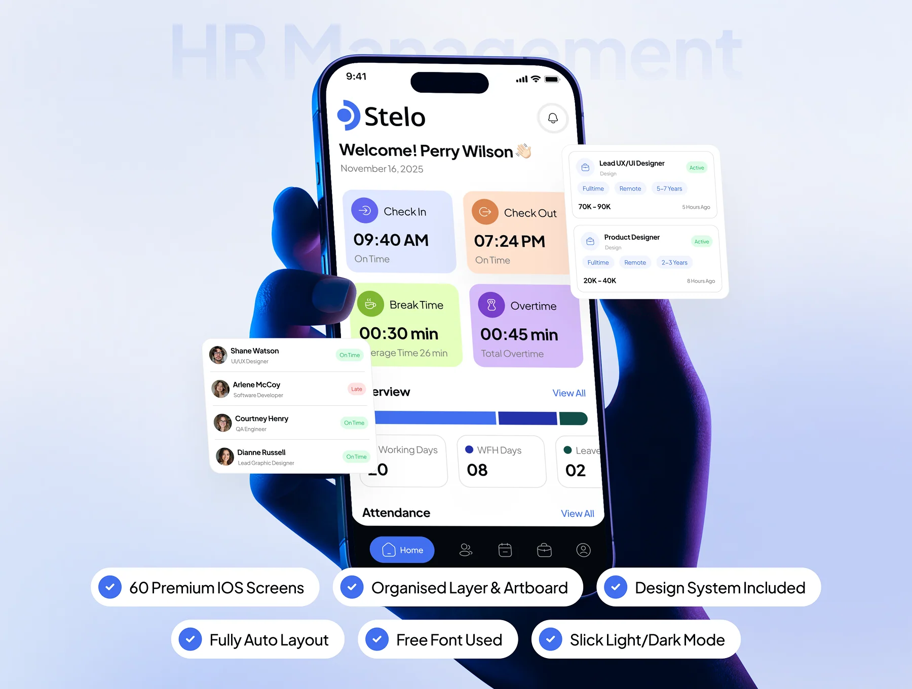 Stelo - HR Management App UI Kit
