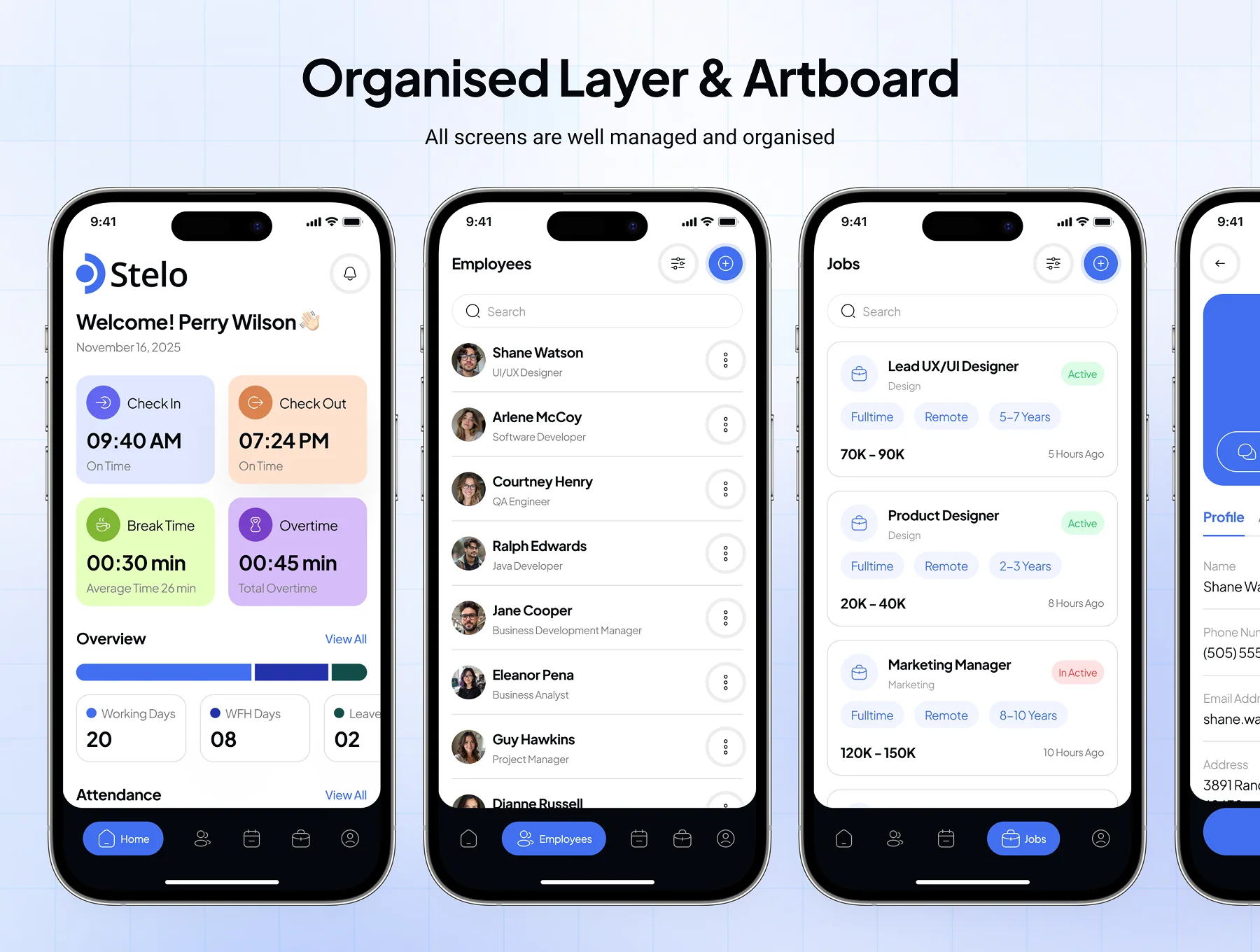 Stelo - HR Management App UI Kit 3