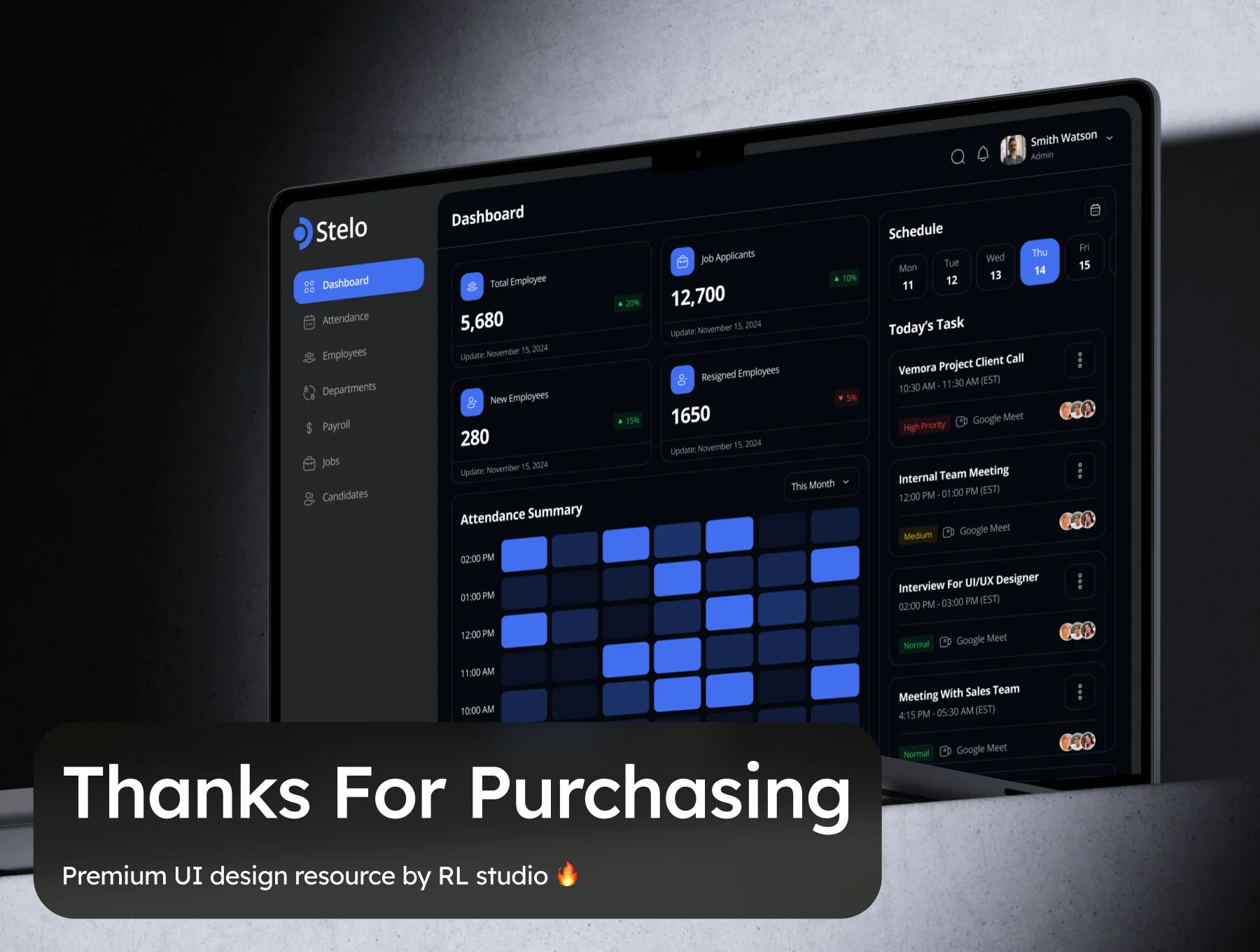 Stelo - HR Management Dashboard Admin UI Kit 8