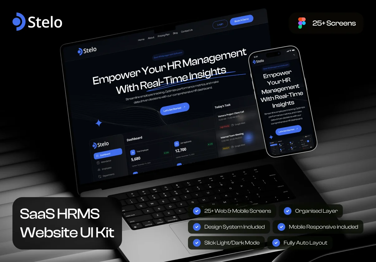 Stelo - SaaS HRMS Website UI Kit