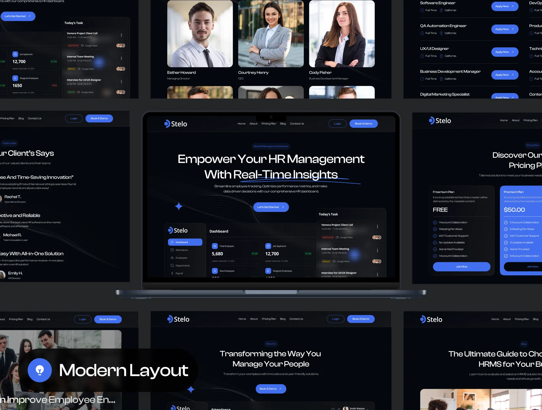 Stelo - SaaS HRMS Website UI Kit 4