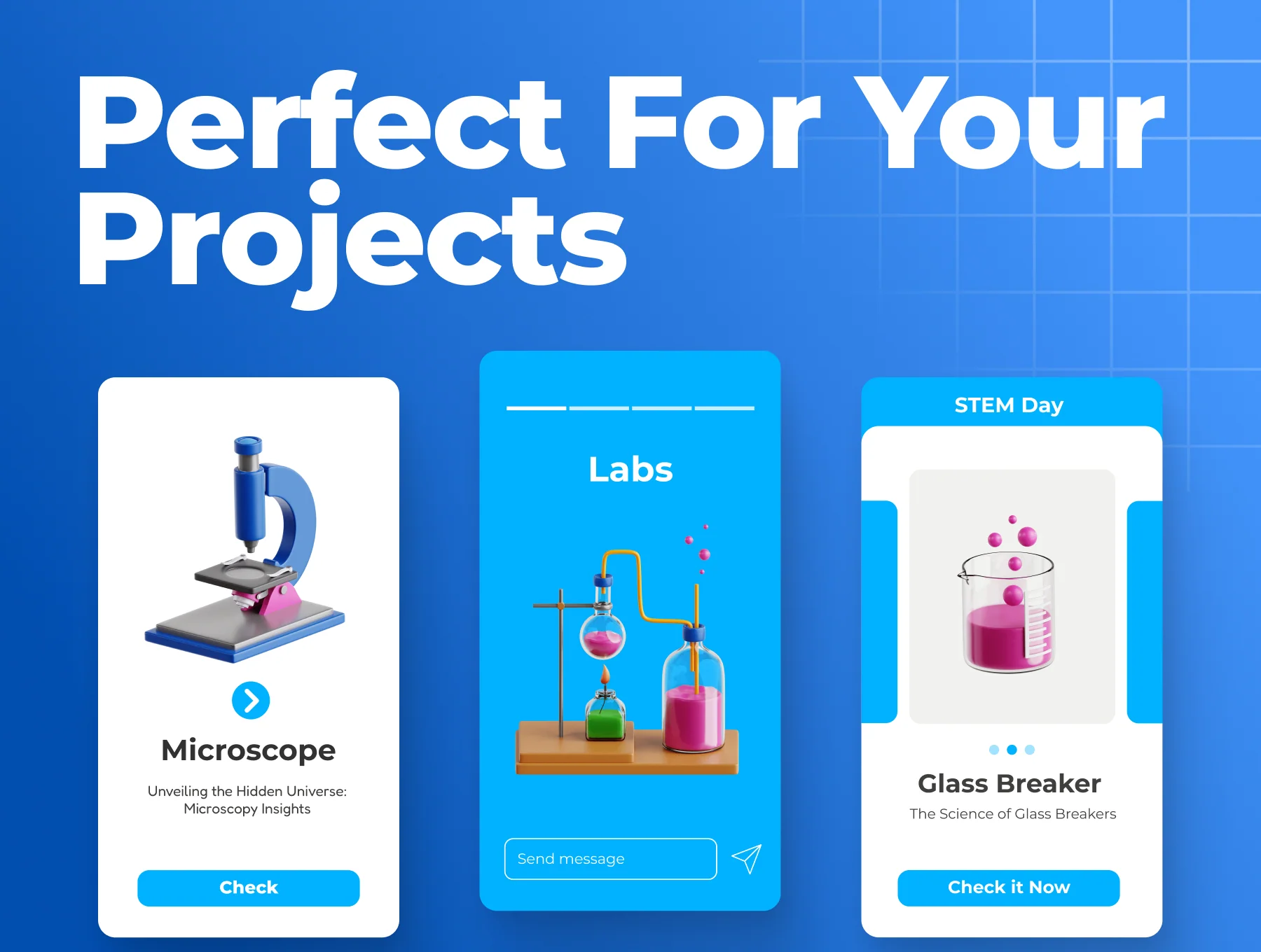 Stem Day 3D Icon Set 4