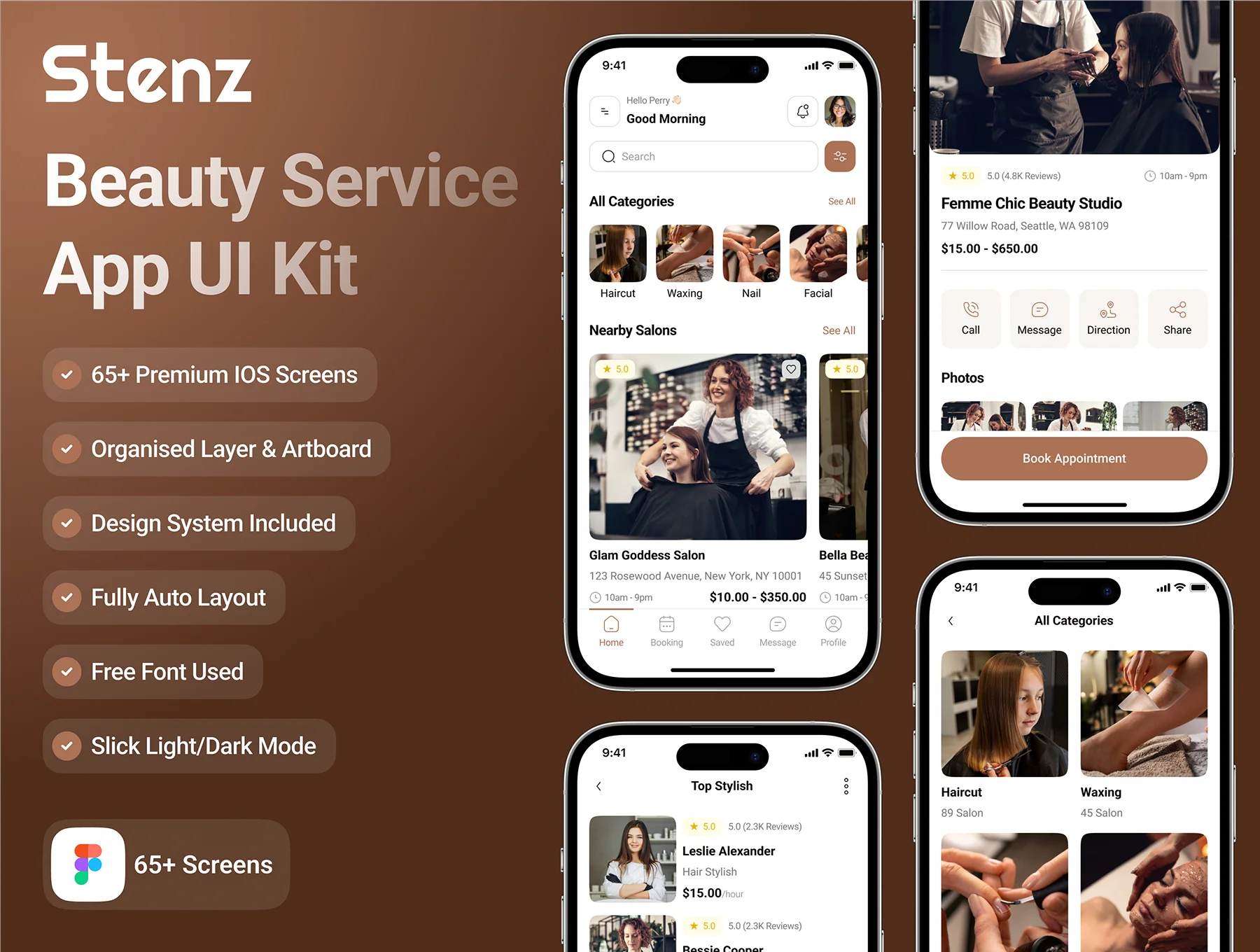 Stenz - Beauty Service App UI Kit