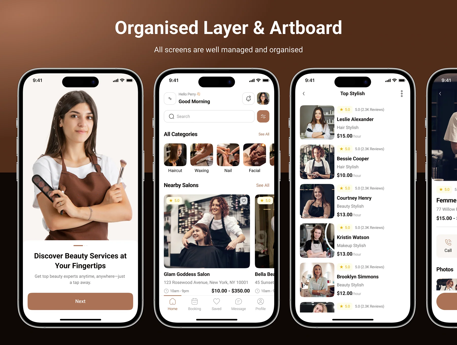 Stenz - Beauty Service App UI Kit 3