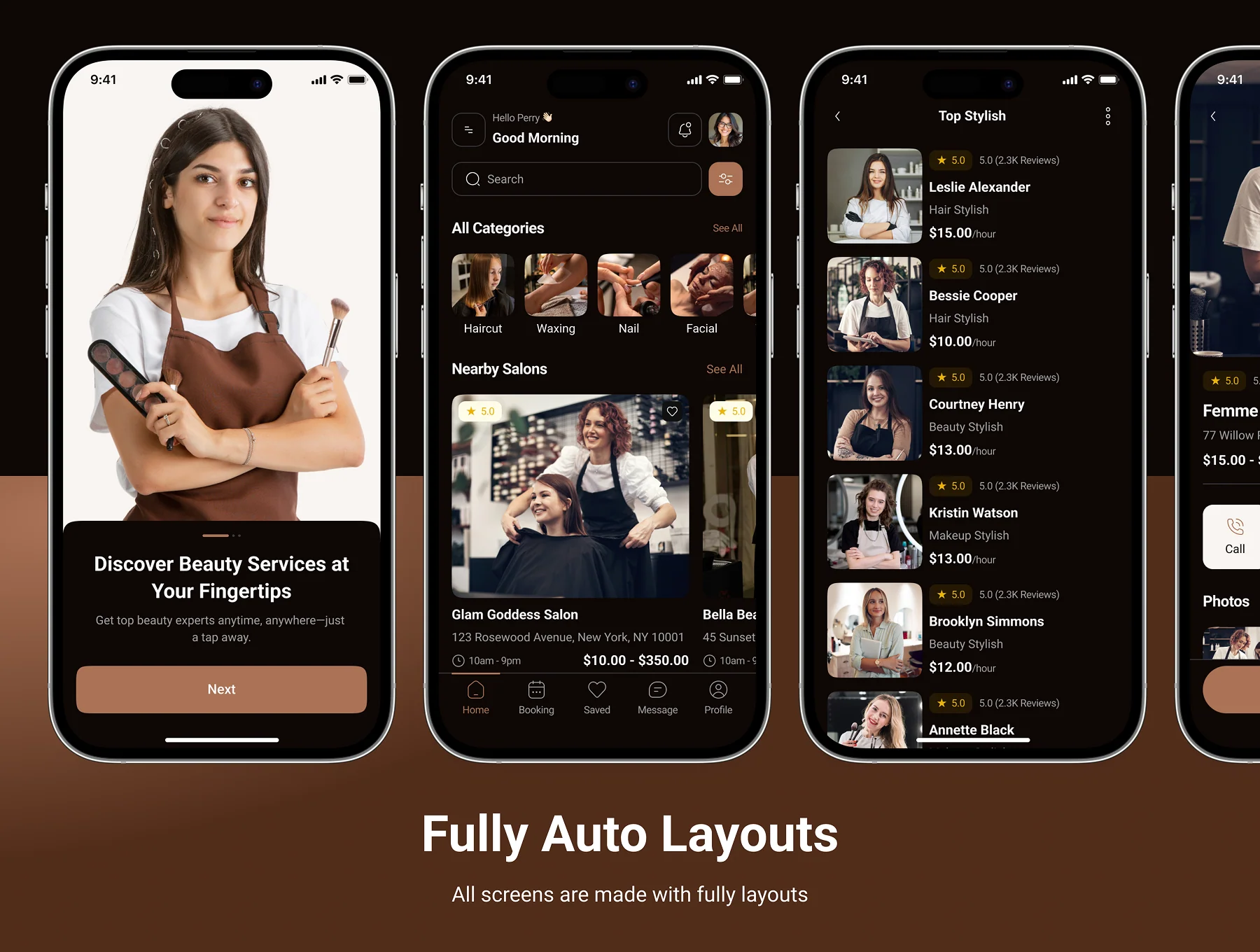 Stenz - Beauty Service App UI Kit 4