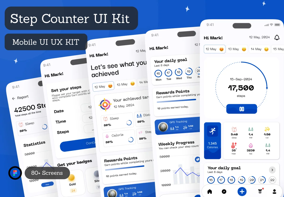 Step Counter & Tracker App UI Kit