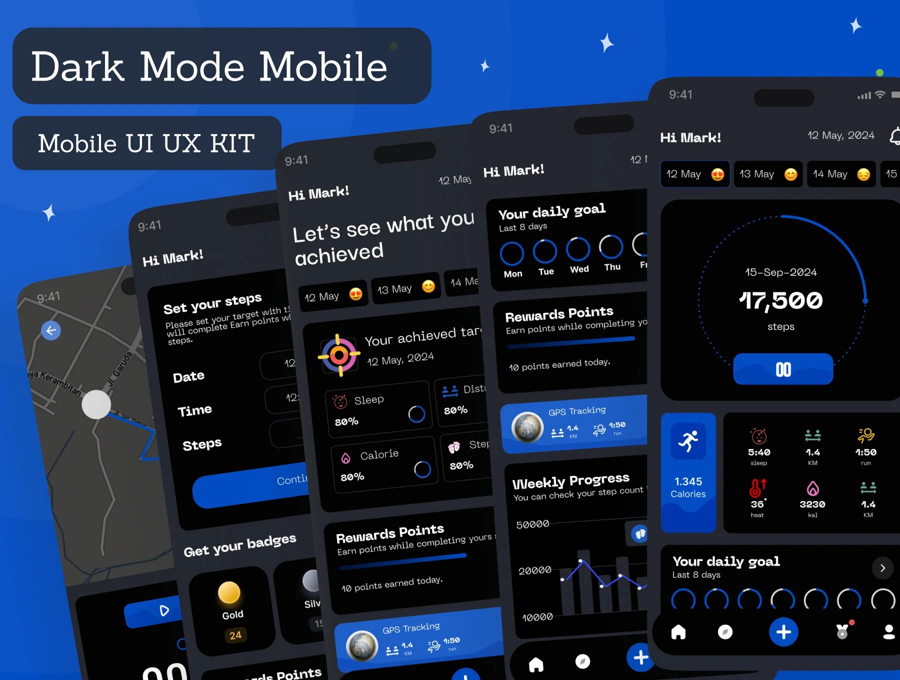 Step Counter & Tracker App UI Kit 4