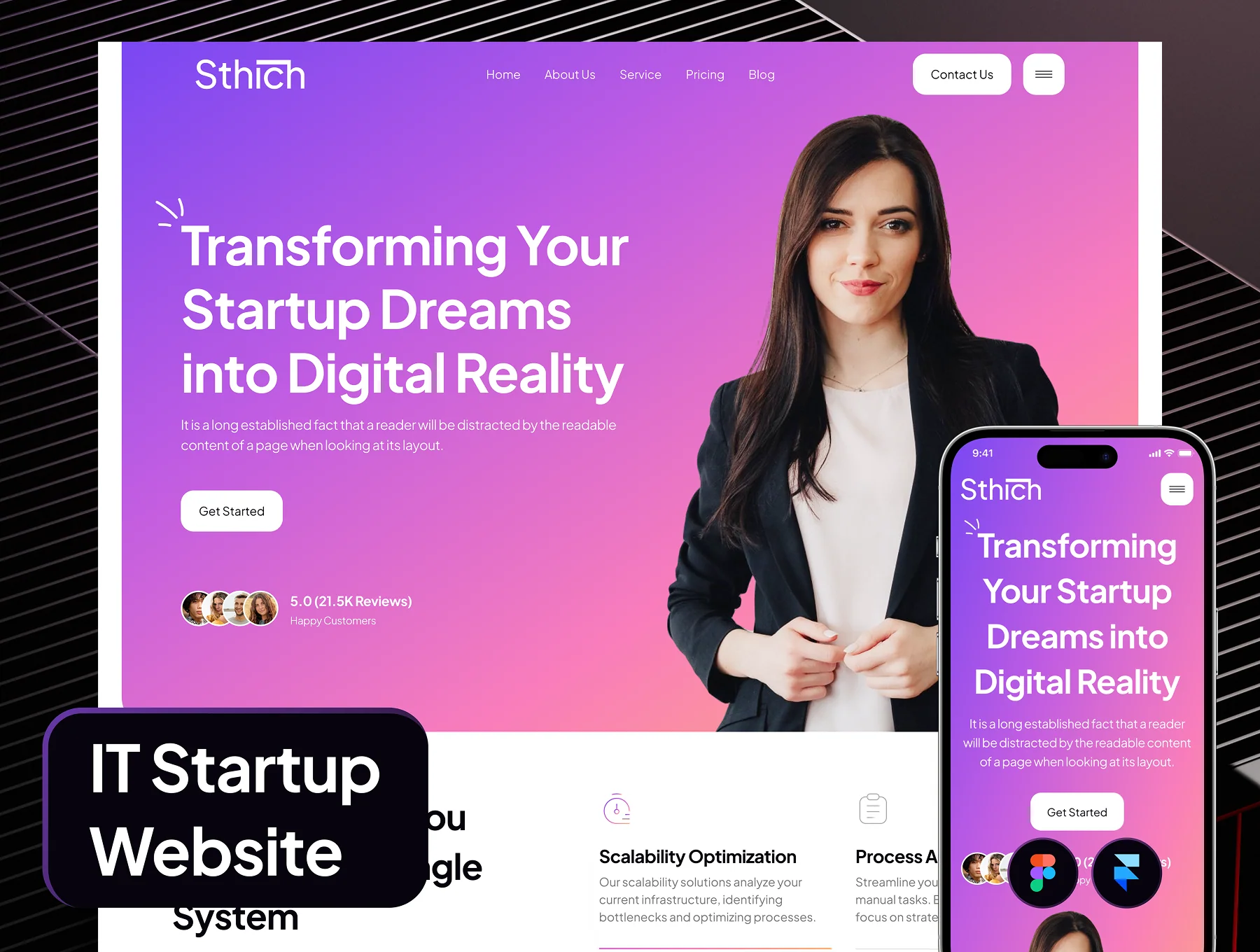 Sthich - IT Startup Website Framer Template